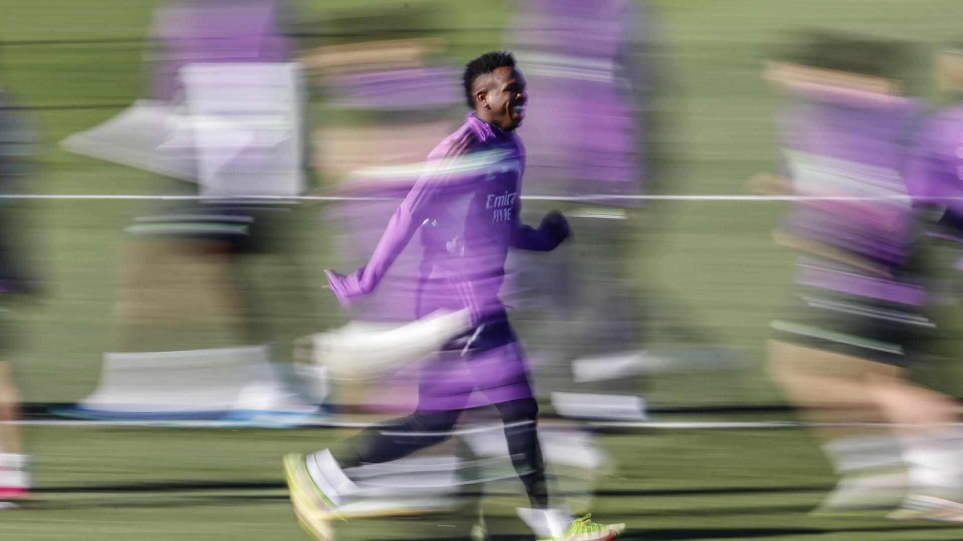 Vinicius, en el entrenamiento del Real Madrid