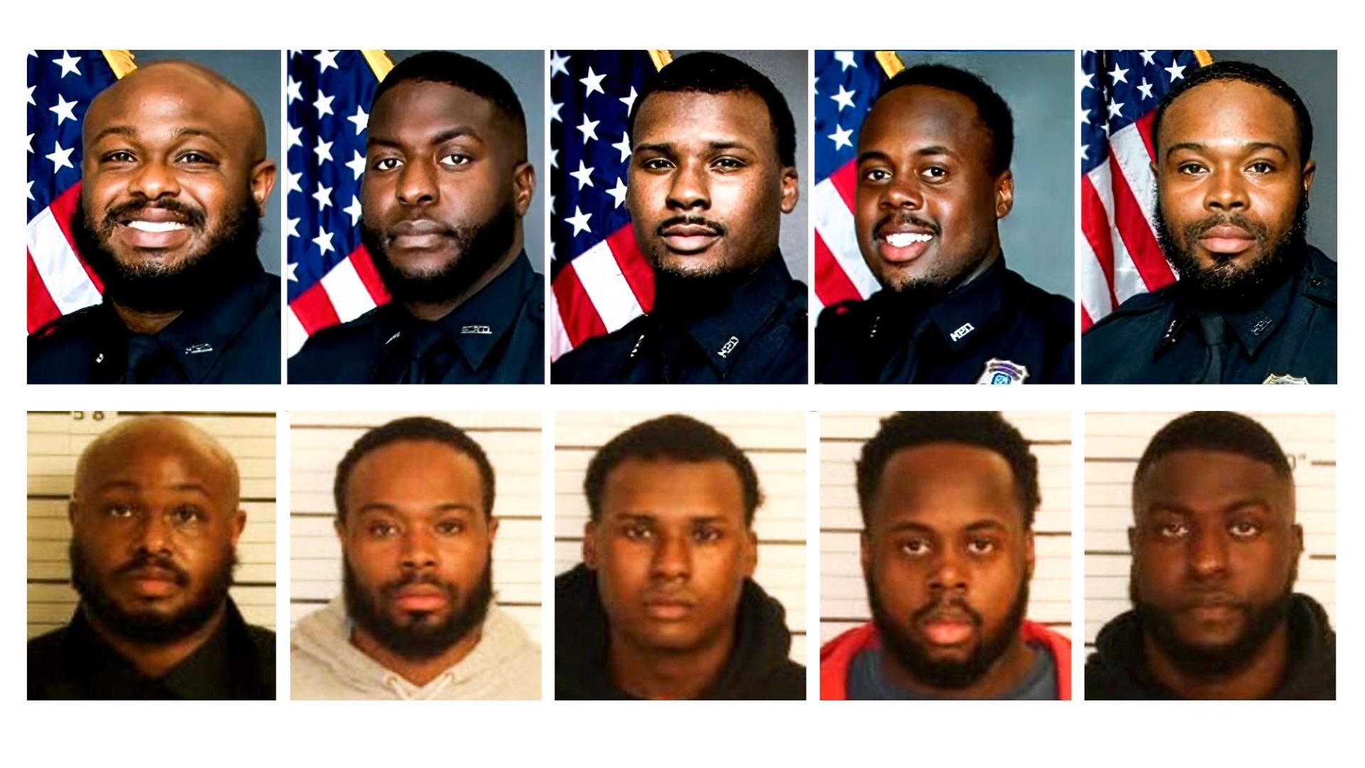 Fotos de los cinco expolicías de Memphis que serán procesados por un delito de asesinato por la paliza mortal que dieron a Tyre Nichols