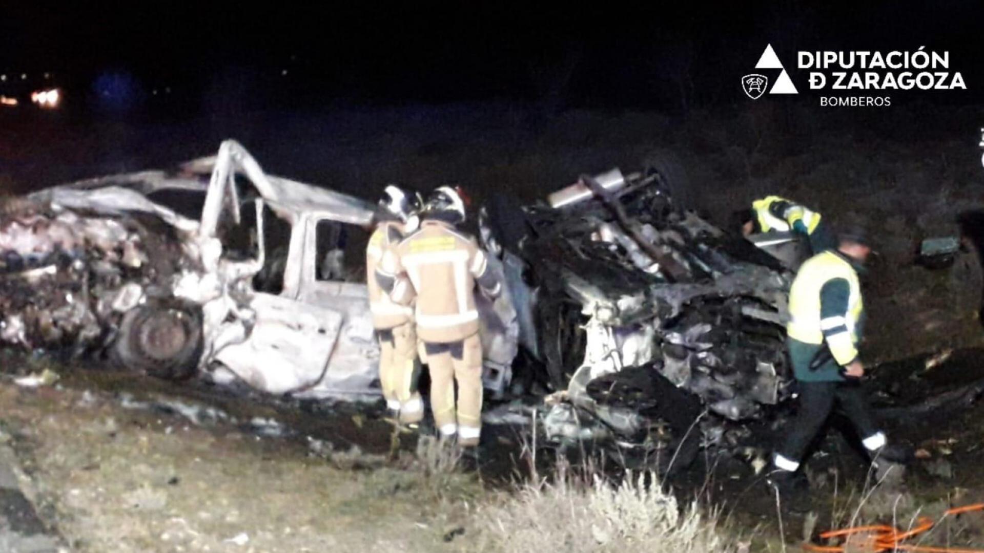Estado de los vehículos tras la colisión en la N-234