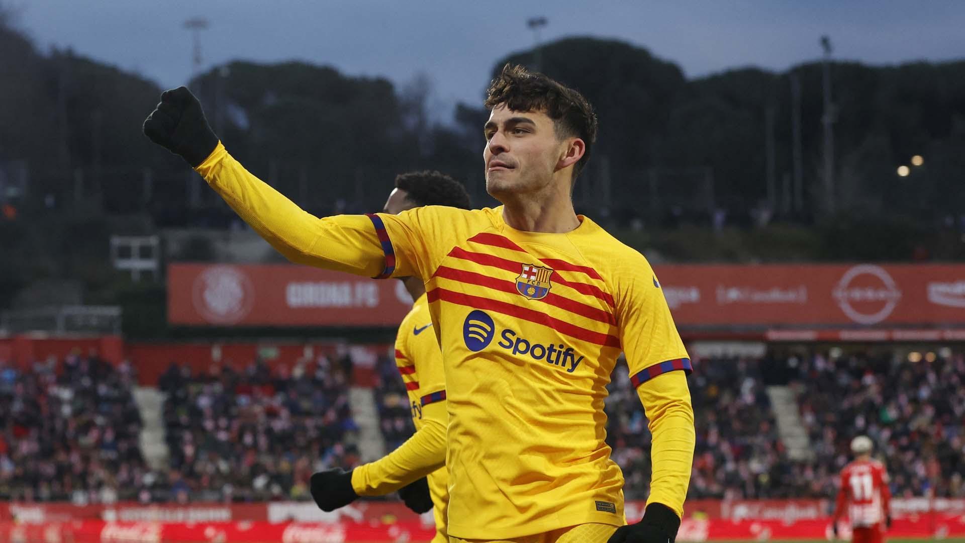 Pedri anotó el tanto del F.C. Barcelona en Montilivi