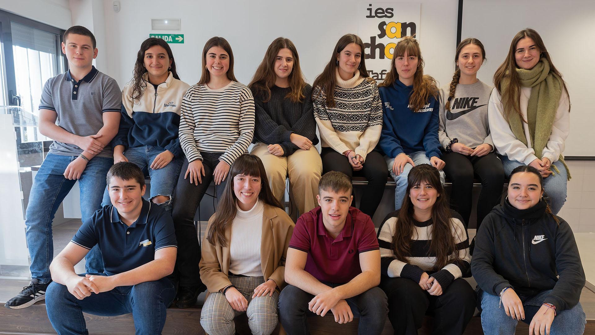 Los alumnos que han participado en esta primera promoción del IES Sancho III de Tafalla