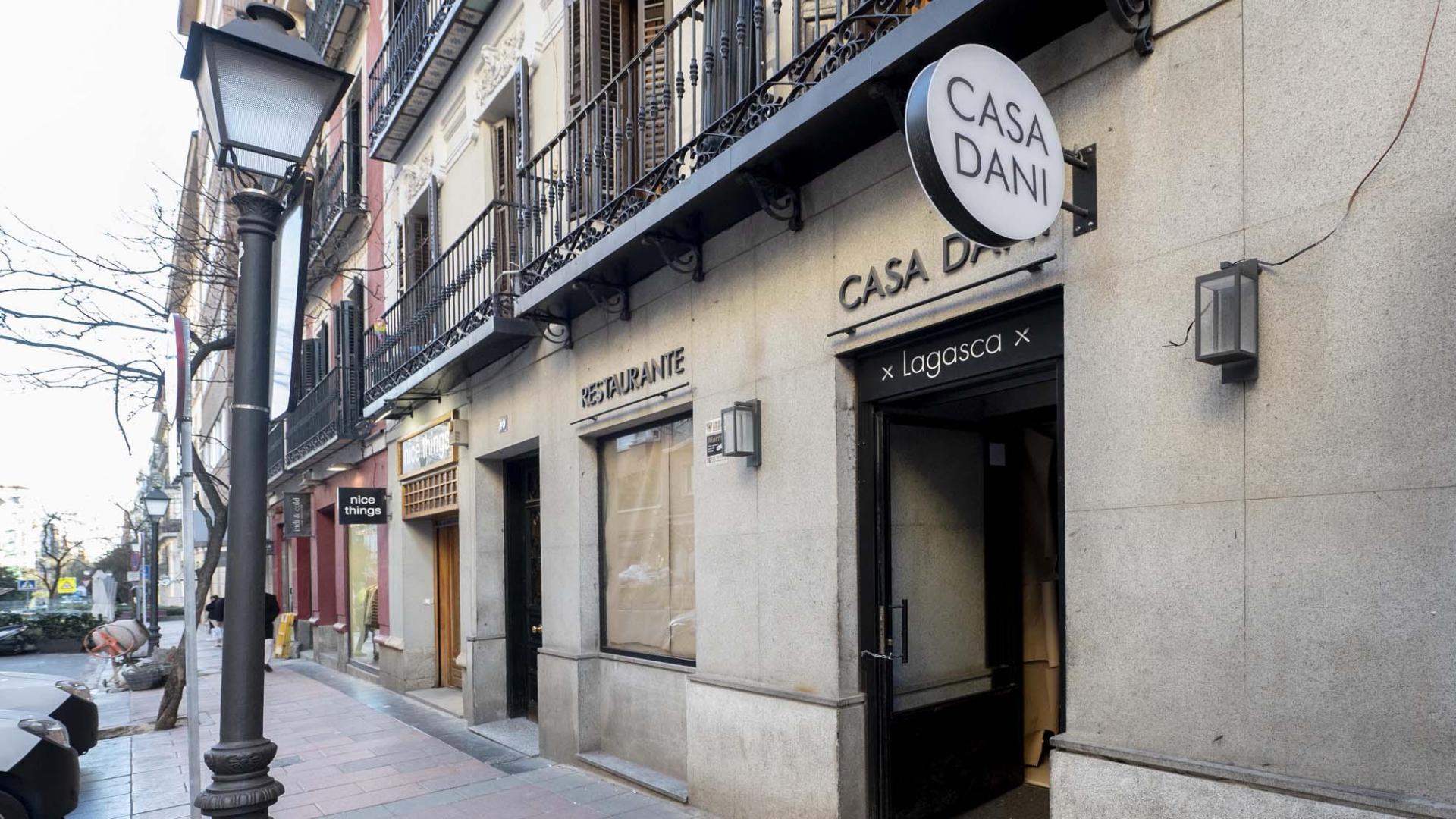 Fachada del restaurante de la casi Dani este 30 de enero en Madrid