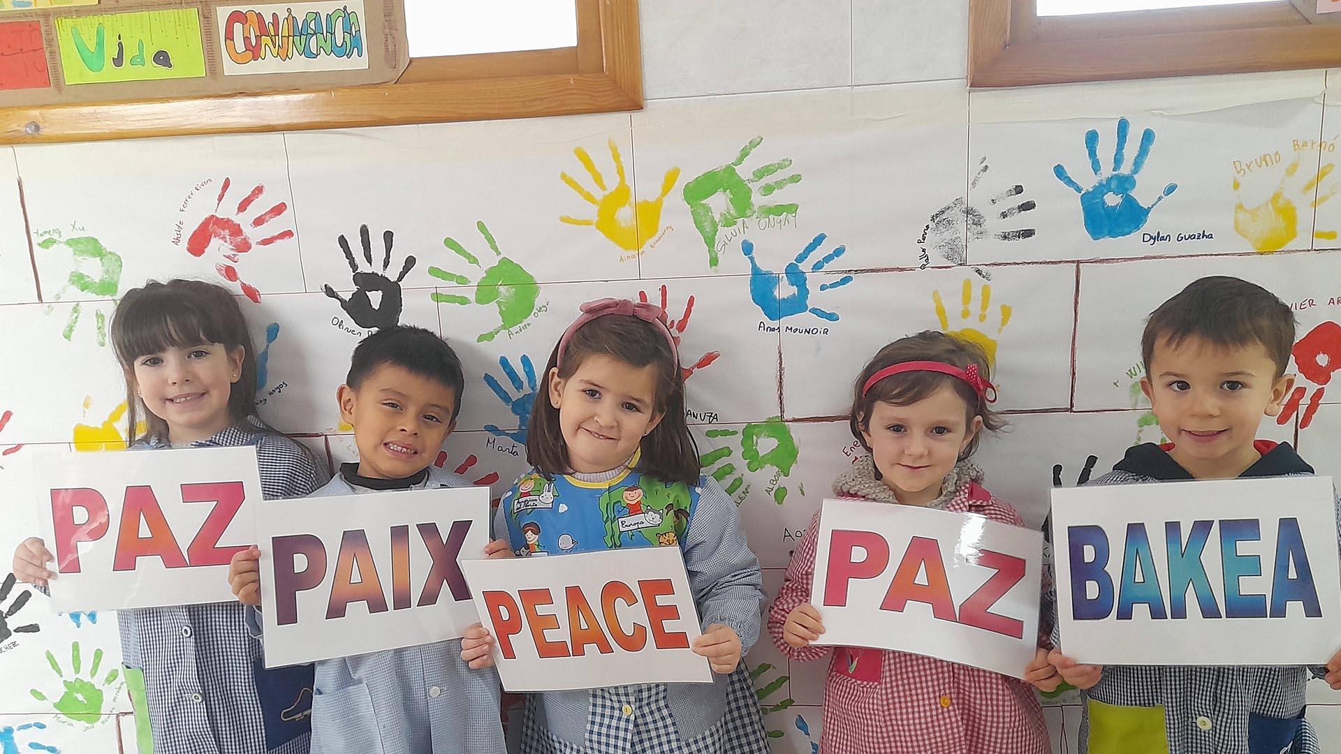 Fiesta de la paz en colegios de Estella.