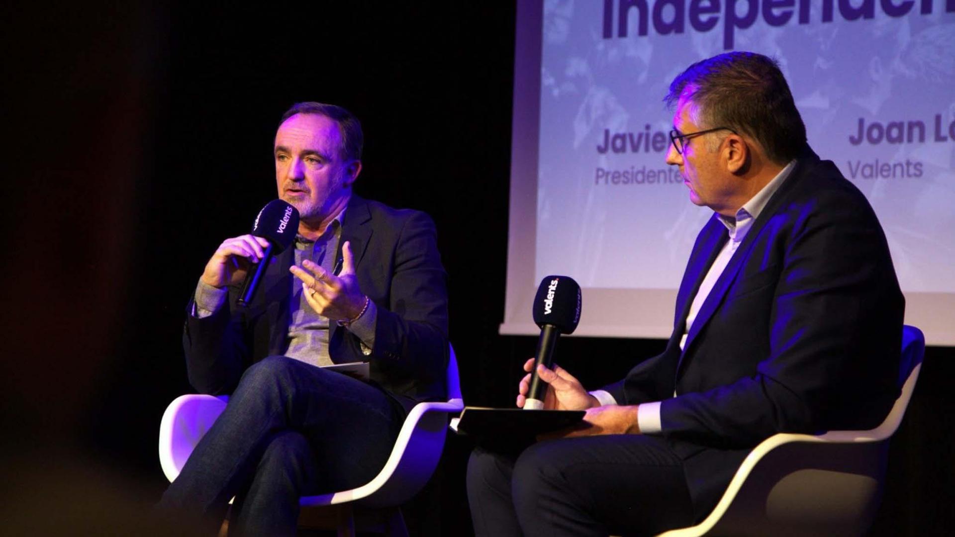 Javier Esparza, durante su intervención en Barcelona