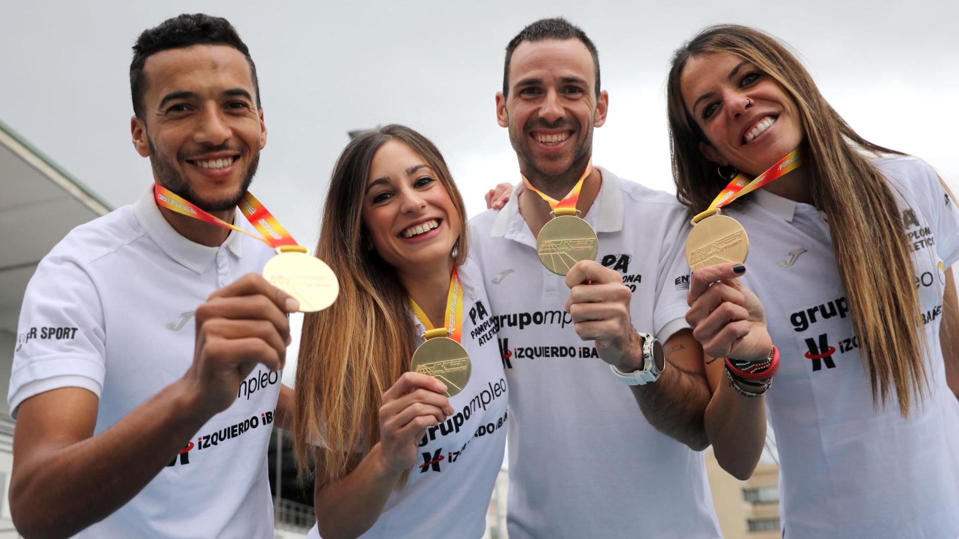 Kader Al Gham, Alicia Carrera, Javier Nagore y Maitane Melero, campeones de España en noviembre.	j.a. goñi