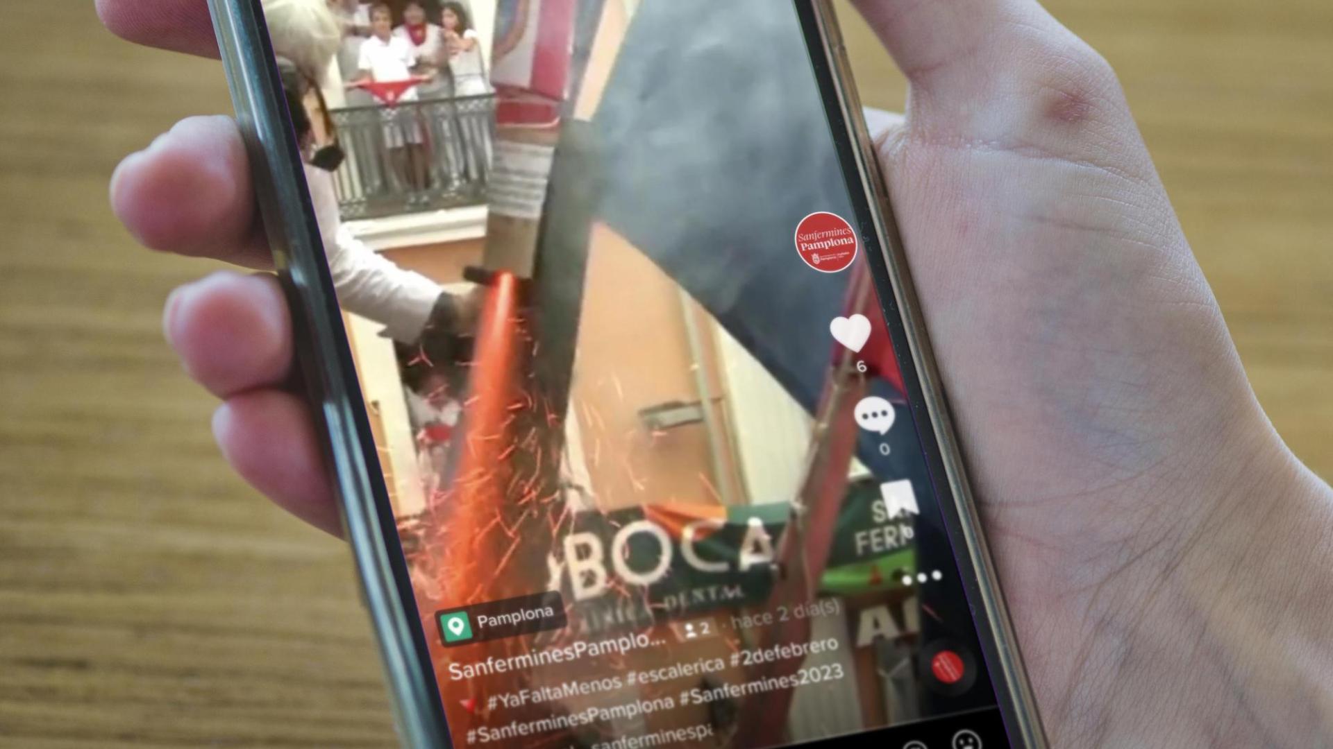 Imagen de la cuenta de Tik Tok sobre los Sanfermines, que ha lanzado el Ayuntamiento de Pamplona