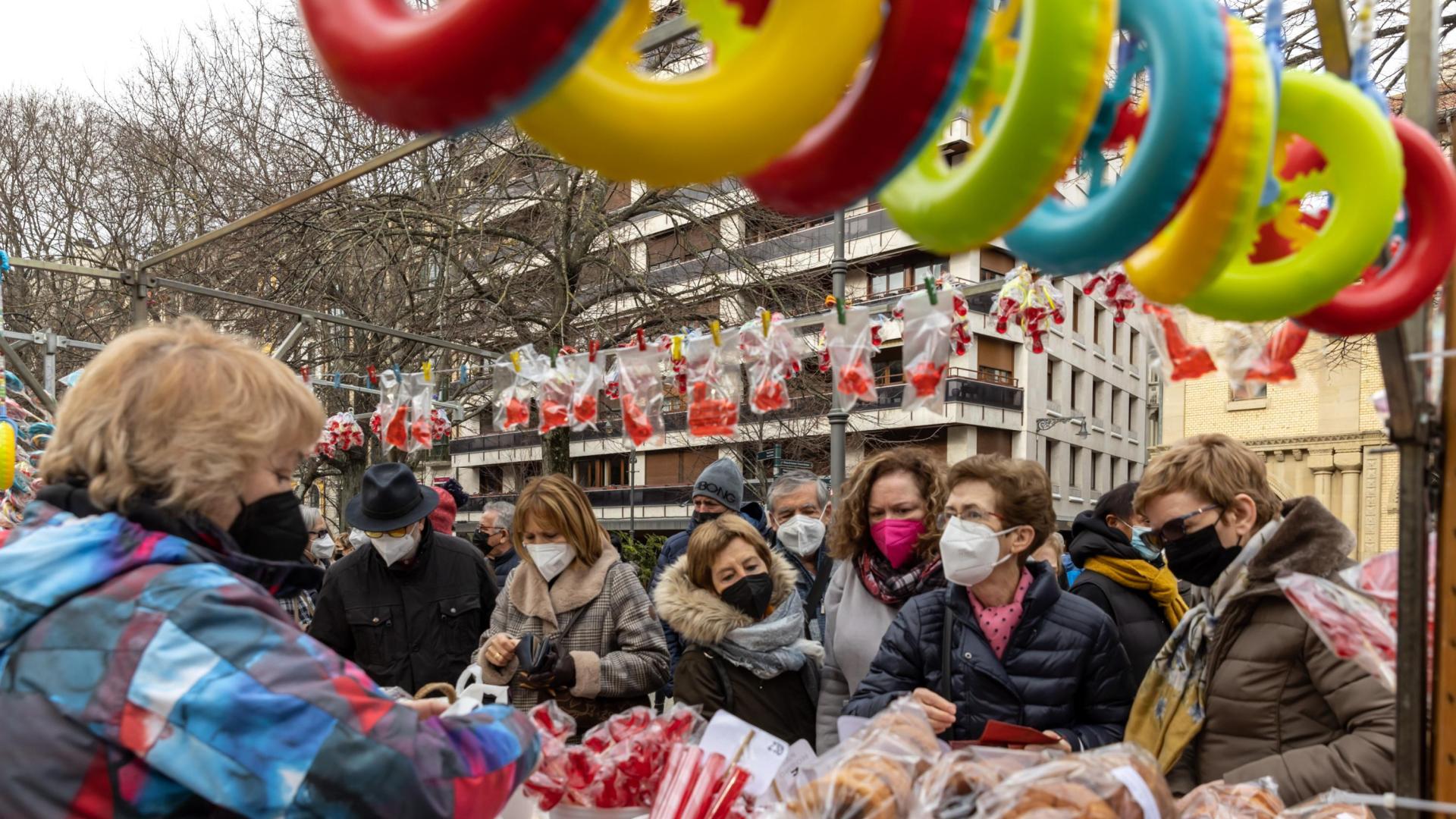 Hoy se celebra de nuevo el tradicional Mercadillo de San Blas en Pamplona.
