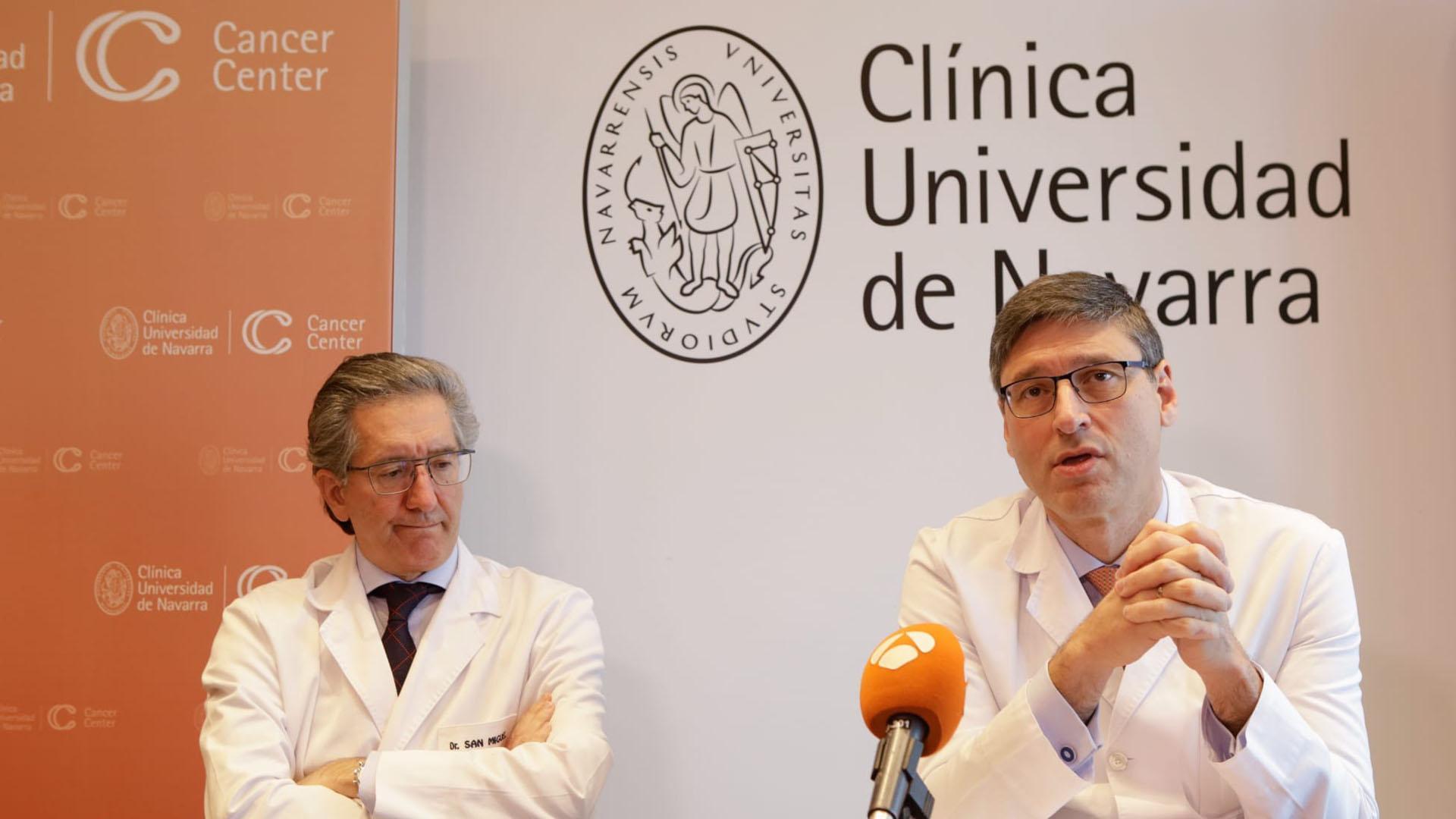 Jesús San Miguel, director de Medicina Clínica y Traslacional de la Universidad de Navarra, y Dr. Antonio González, director del Cancer Center Clínica Universidad de Navarra