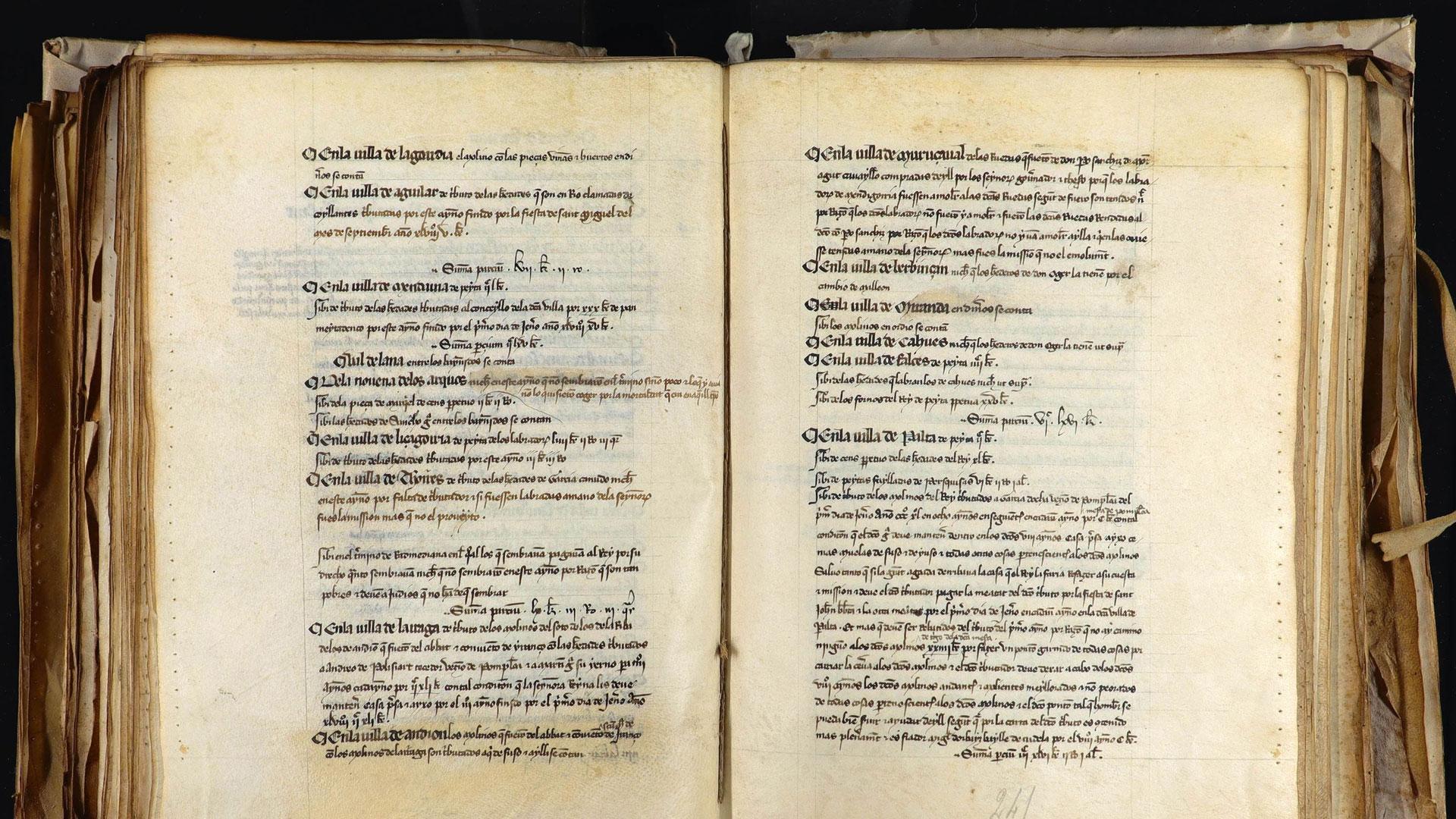 Documento de la Cámara de Comptos sobre la Peste Negra.