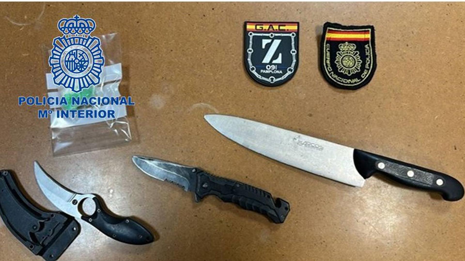 Armas incautadas por la Policía Nacional