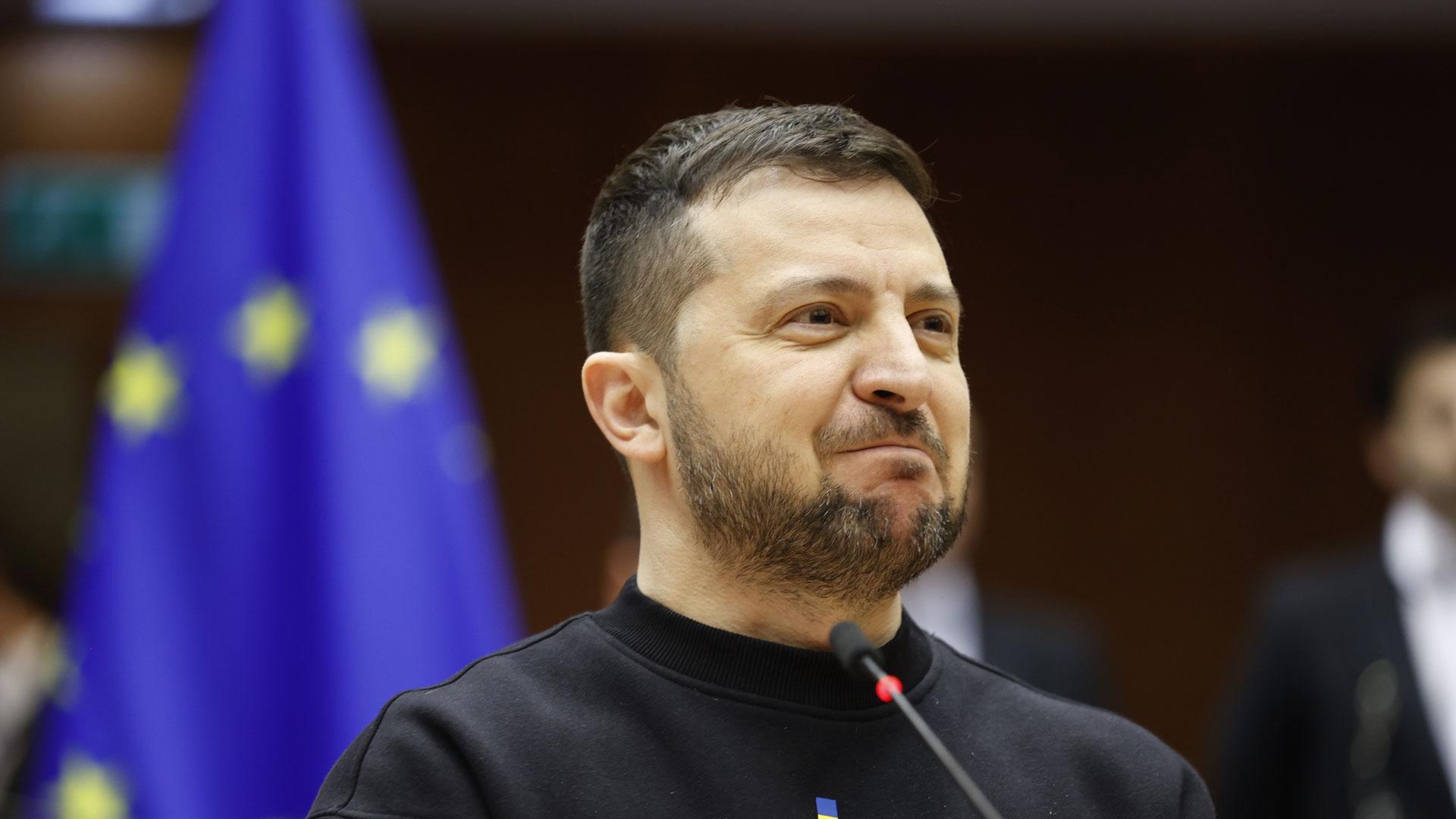 Volodomyr Zelensky en el Parlamento europeo