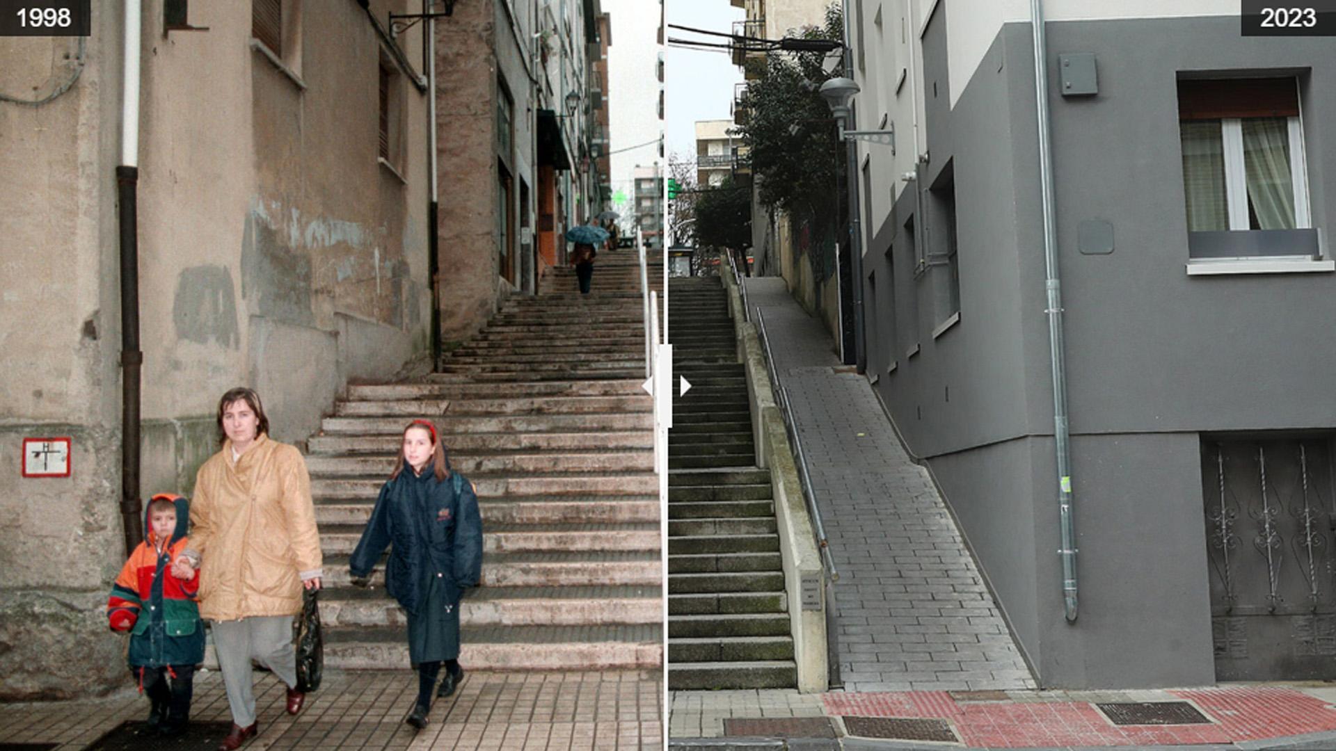 Antes y después de la calle Río Ega