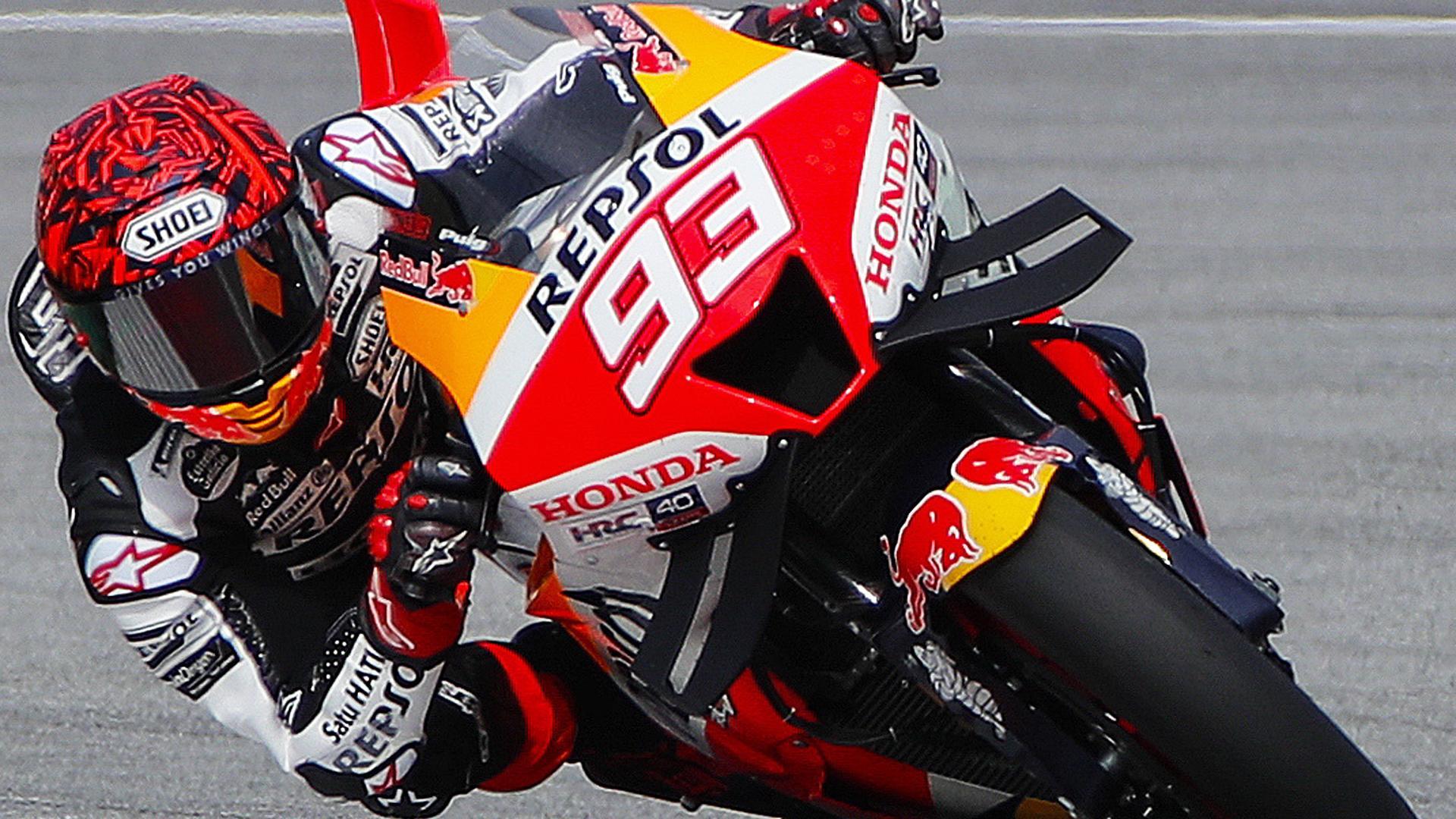Marc Márquez durante las pruebas en Sepang.