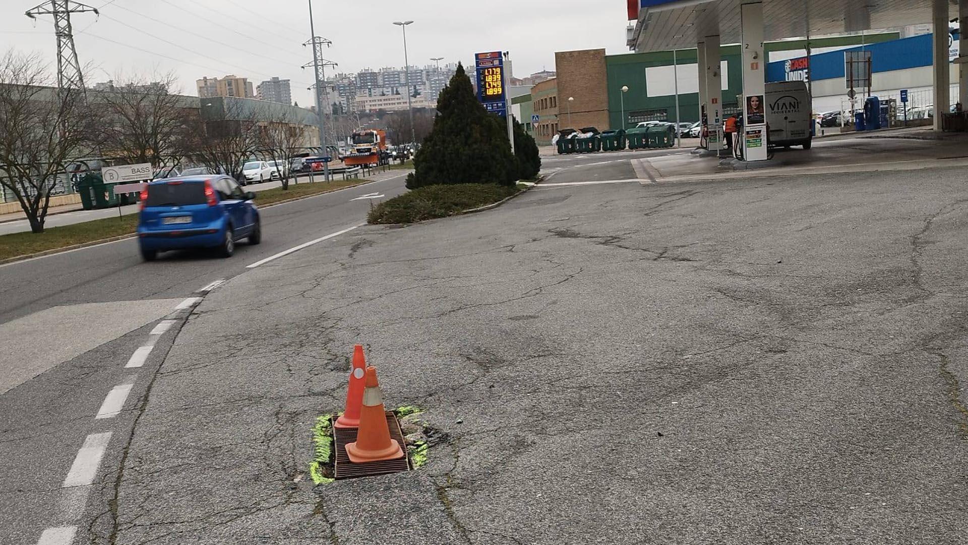 Rejilla hundida en Landaben