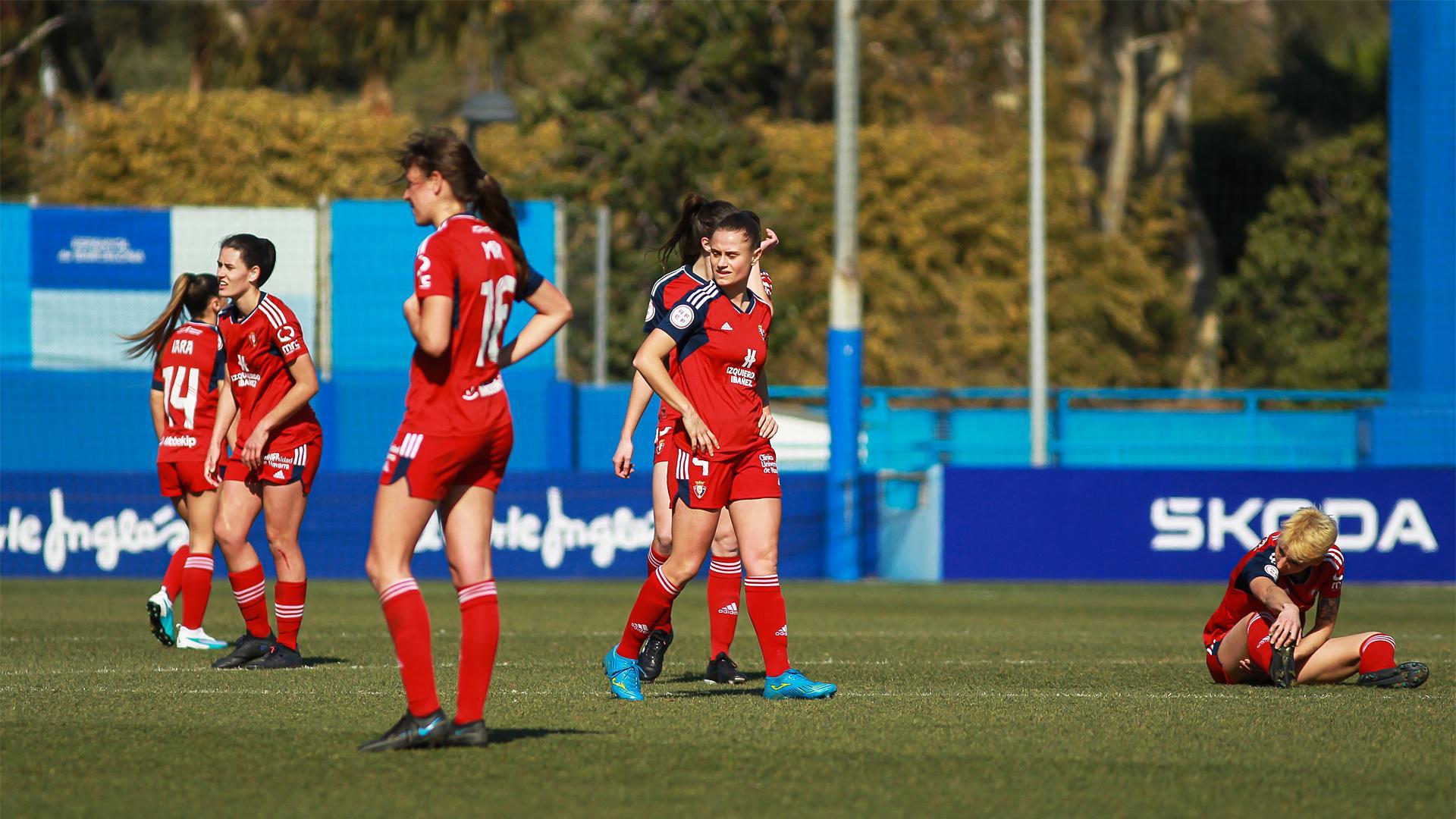 Las jugadoras de Osasuna terminaron exhaustas en la Ciudad Deportriva Dani Jarque.