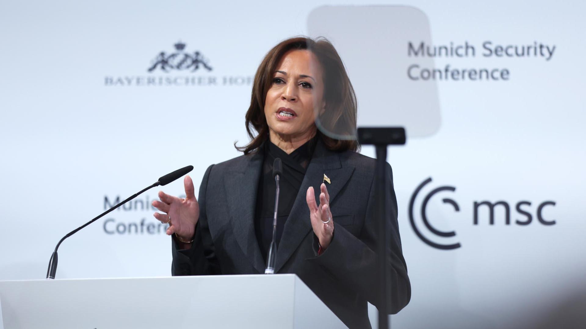 La vicepresidenta estadounidense Kamala Harris, en la conferencia de seguridad de Munich