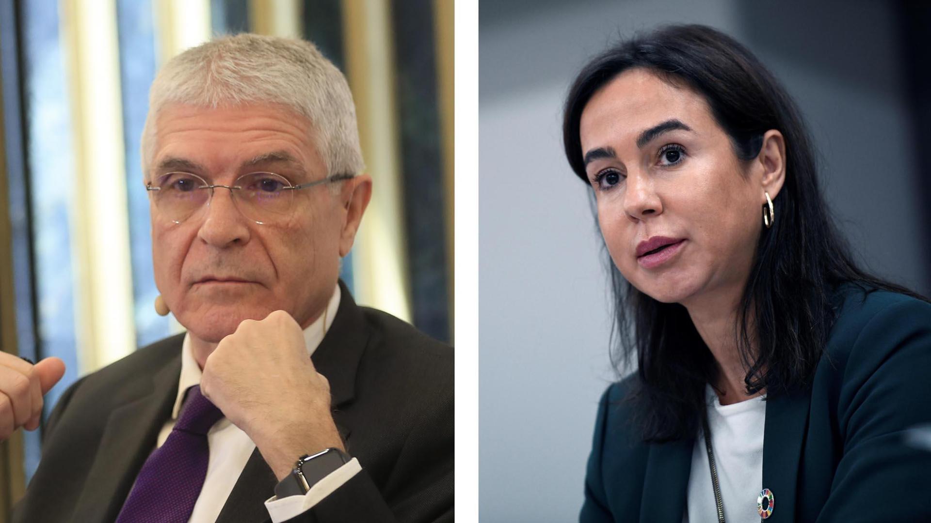 Isaías Táboas y la secretaria de Estado de Transportes, Isabel Pardo de Vera