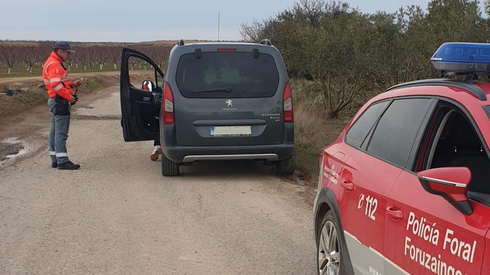 Control de la Policía Foral en Corella