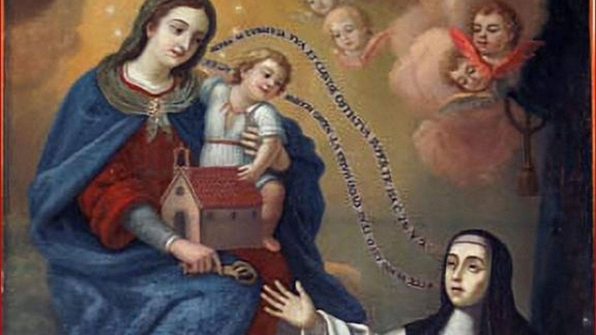Óleo en el que se cuenta que Teresa Gil de Vidaurre fue la fundadora del monasterio de Zaidía, donde trabajó en la portería