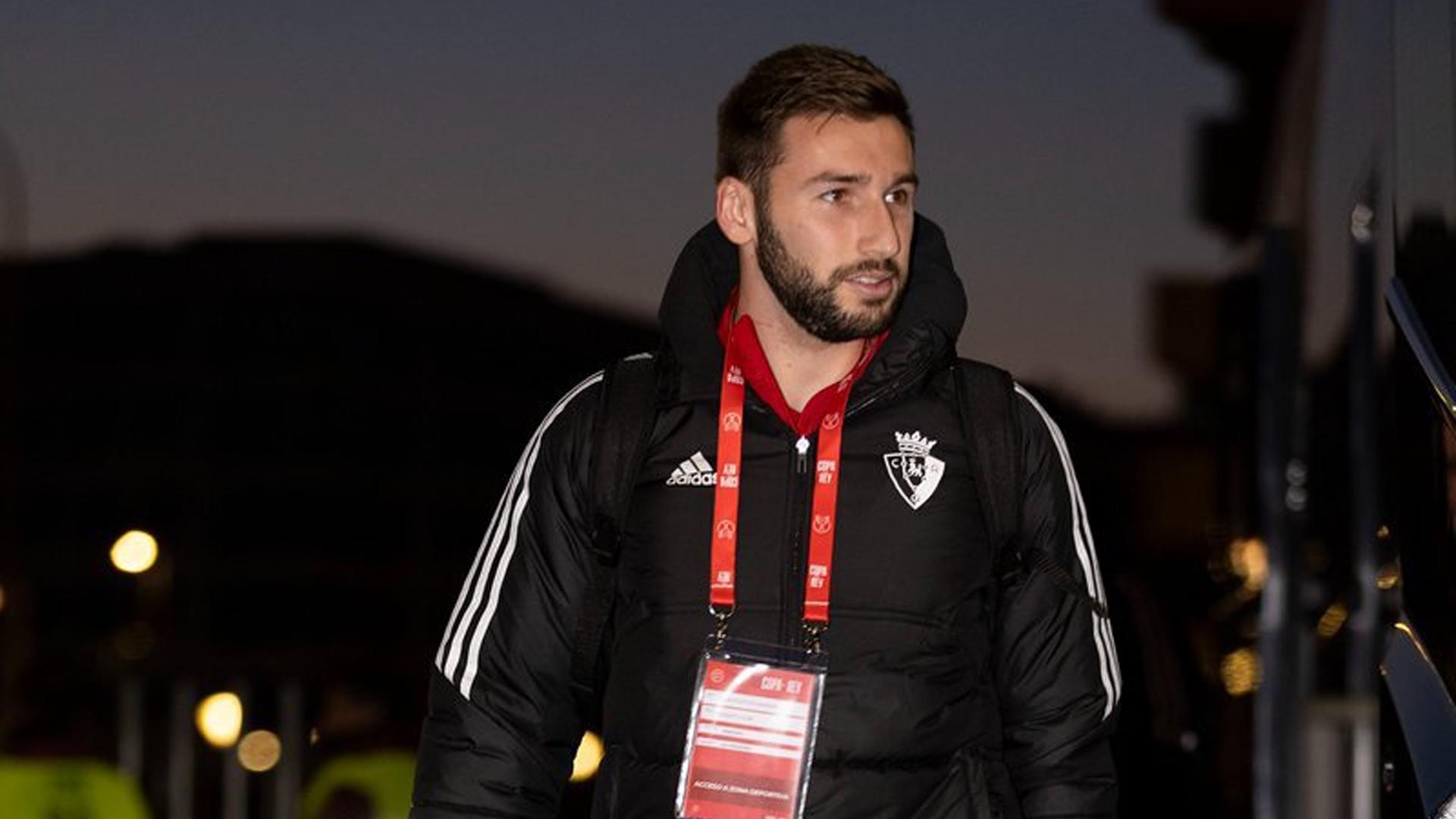 Moncayola, a la llegada de Osasuna a El Sadar
