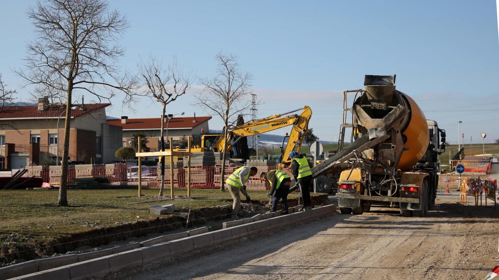 Obras en el parque Talluntze de Zizur para la construcción de aparcamientos