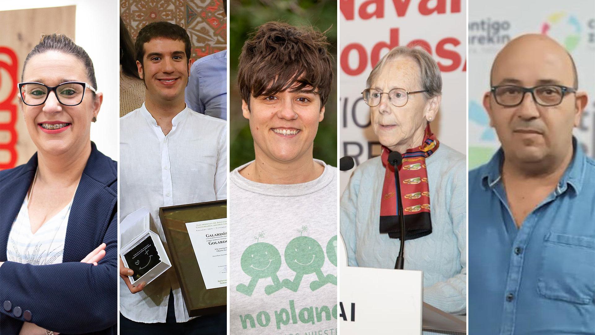 Esther Iso es la candidata del PSN, Xabier Alcuaz, candidato de EH Bildu, Goizeder Juango es la cabeza de lista de IT, Amaia Jaurrieta, candidata de Geroa Bai, Karlos Montoya, de Contigo Navarra