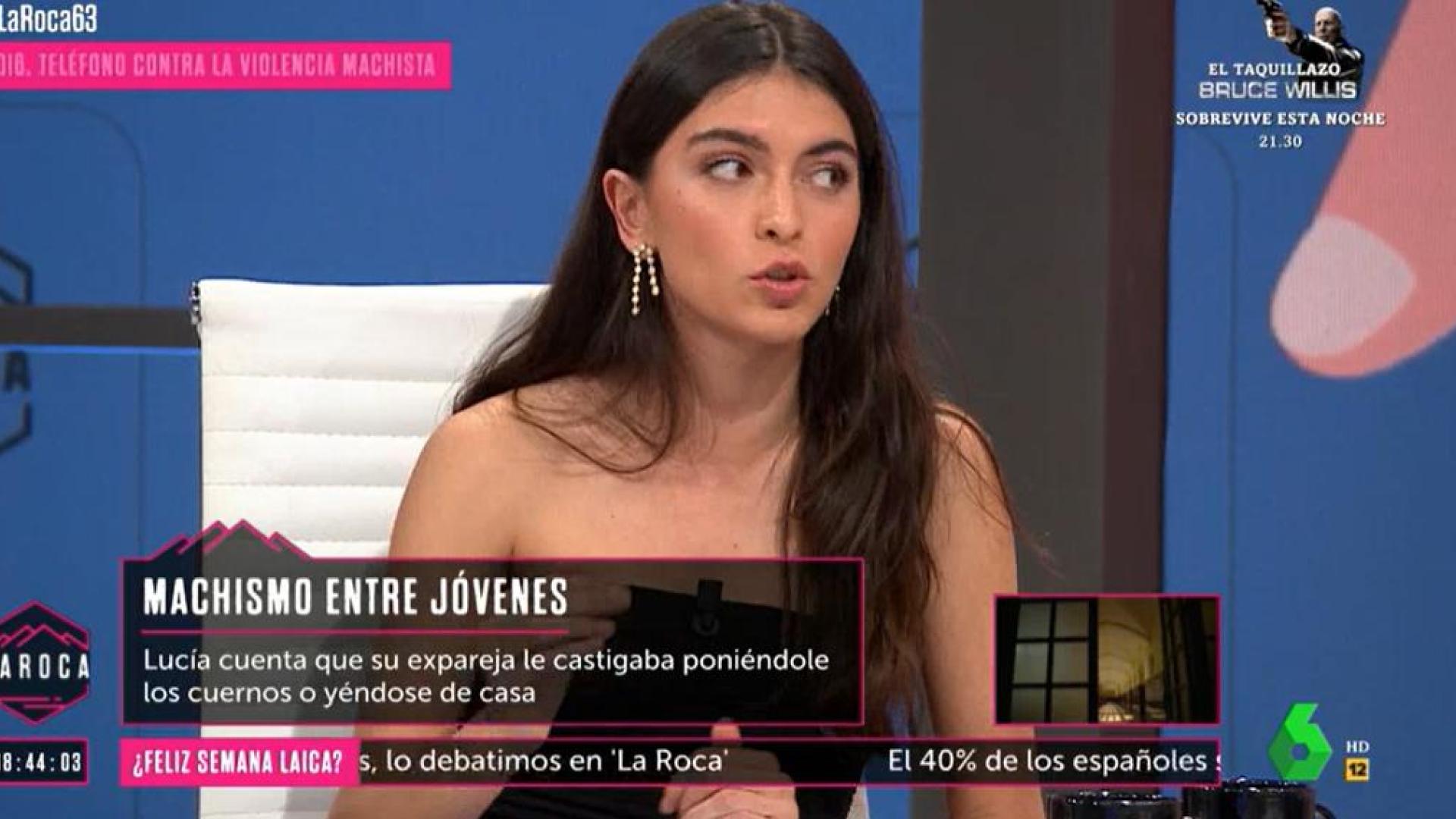 Lucía Rivera, en el plató de 'La Roca'