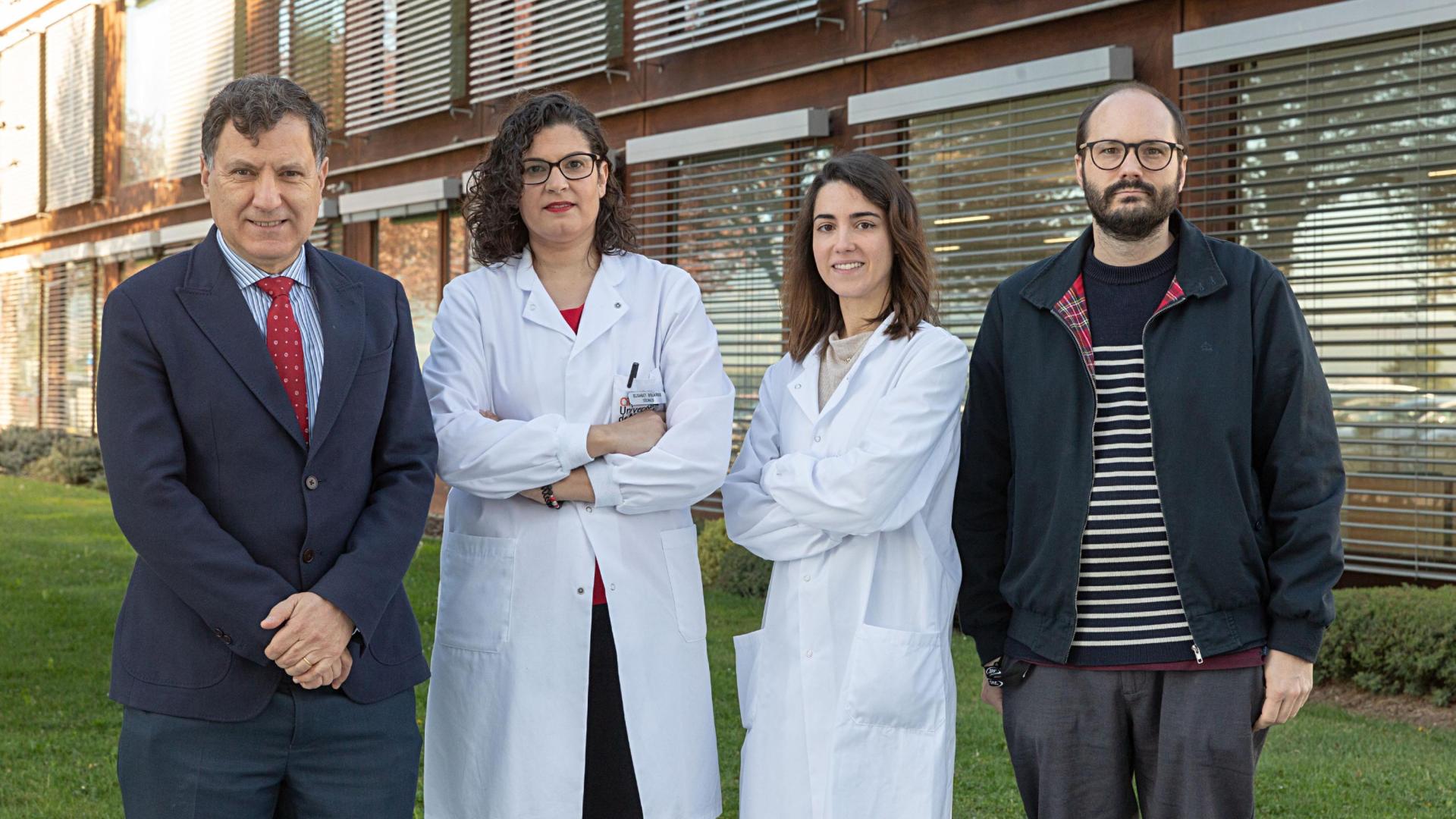 Ignacio Melero, Elixabet Bolaños, Irene Olivera y Álvaro Teijeira, autores del trabajo realizado en el Cima Universidad de Navarra