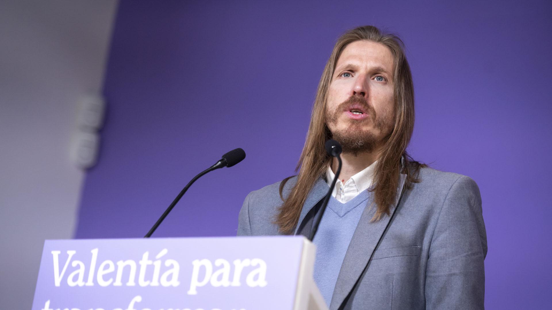 El portavoz de Podemos, Pablo Fernández