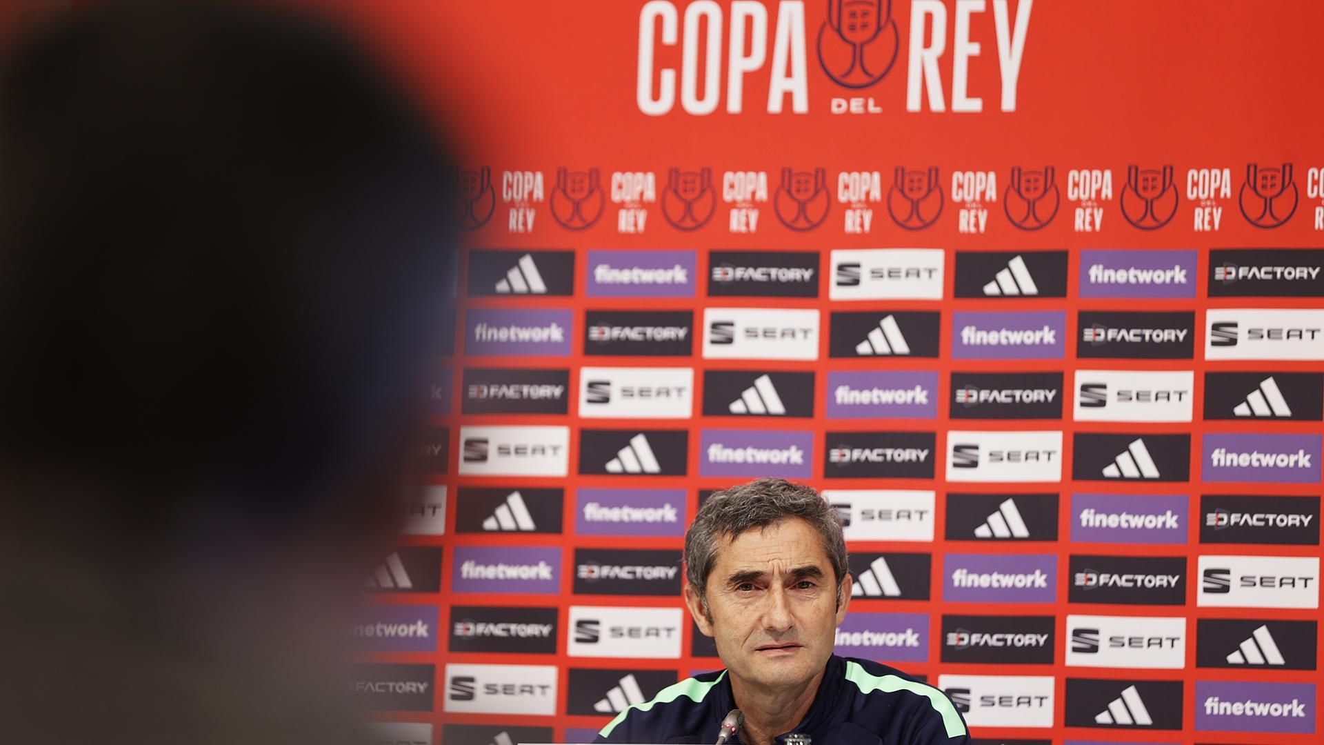 Valverde, durante la rueda de prensa previa a la vuelta de la semifinal de la Copa del Rey.