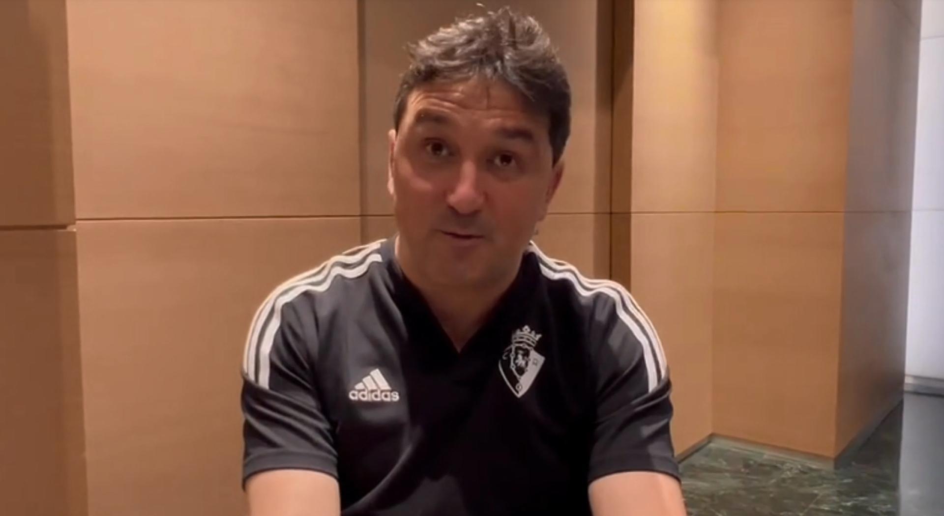 Horas antes de un partido histórico para Osasuna, el director deportivo Braulio Vázquez ofrece sus impresiones en el hotel de concentración de Bilbao