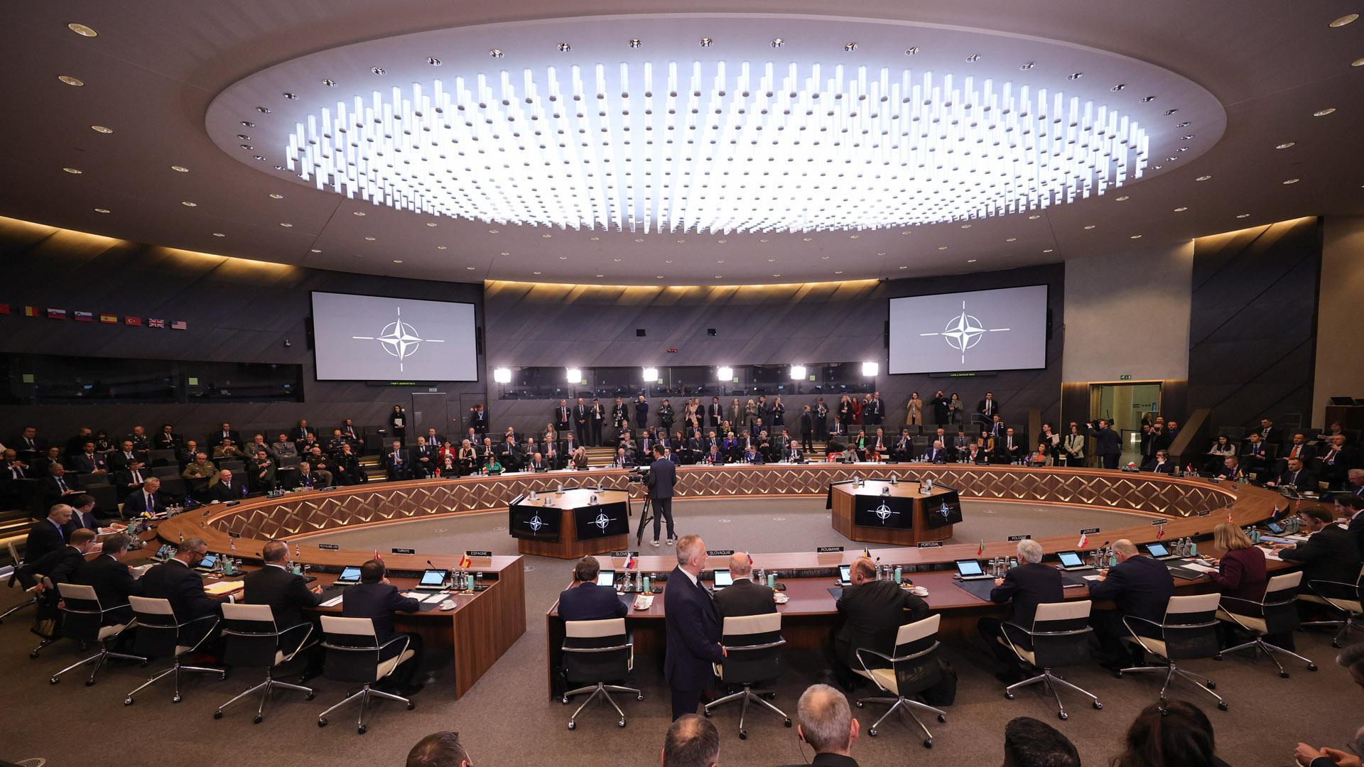 La reunión de ministros de Asuntos Exteriores de la OTAN en la sede de la Alianza en Bruselas,