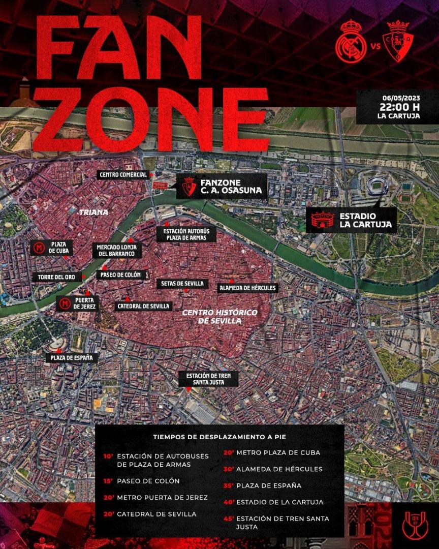 Ubicación de la 'fan zone' de Osasuna
