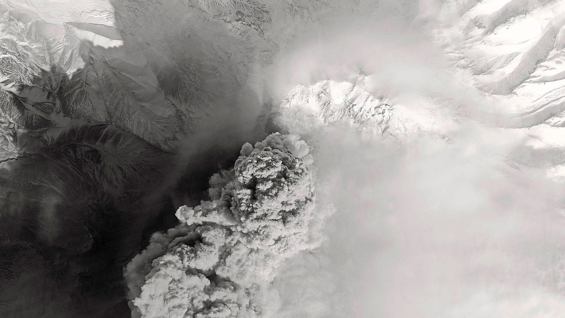 La erupción del volcán Shiveluch