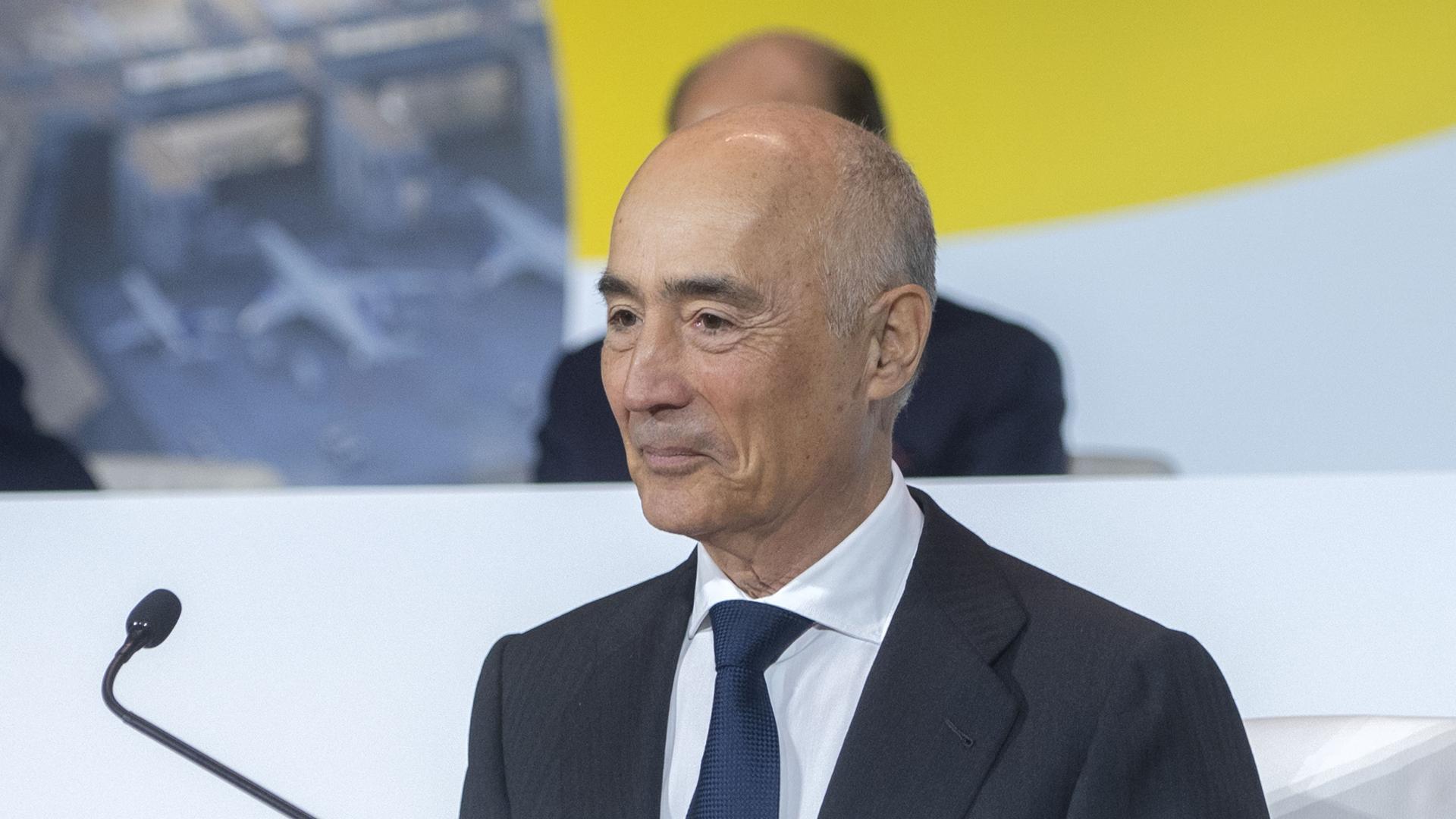 El presidente de Ferrovial, Rafael del Pino, durante la Junta General Ordinaria de Accionistas de Ferrovial