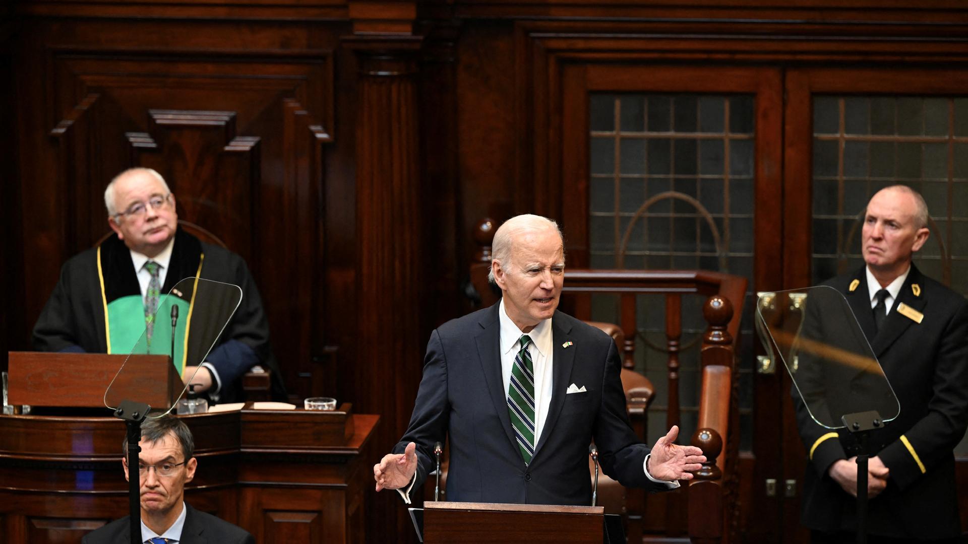 Joe Biden, en la Cámara Baja del Parlamento irlandés