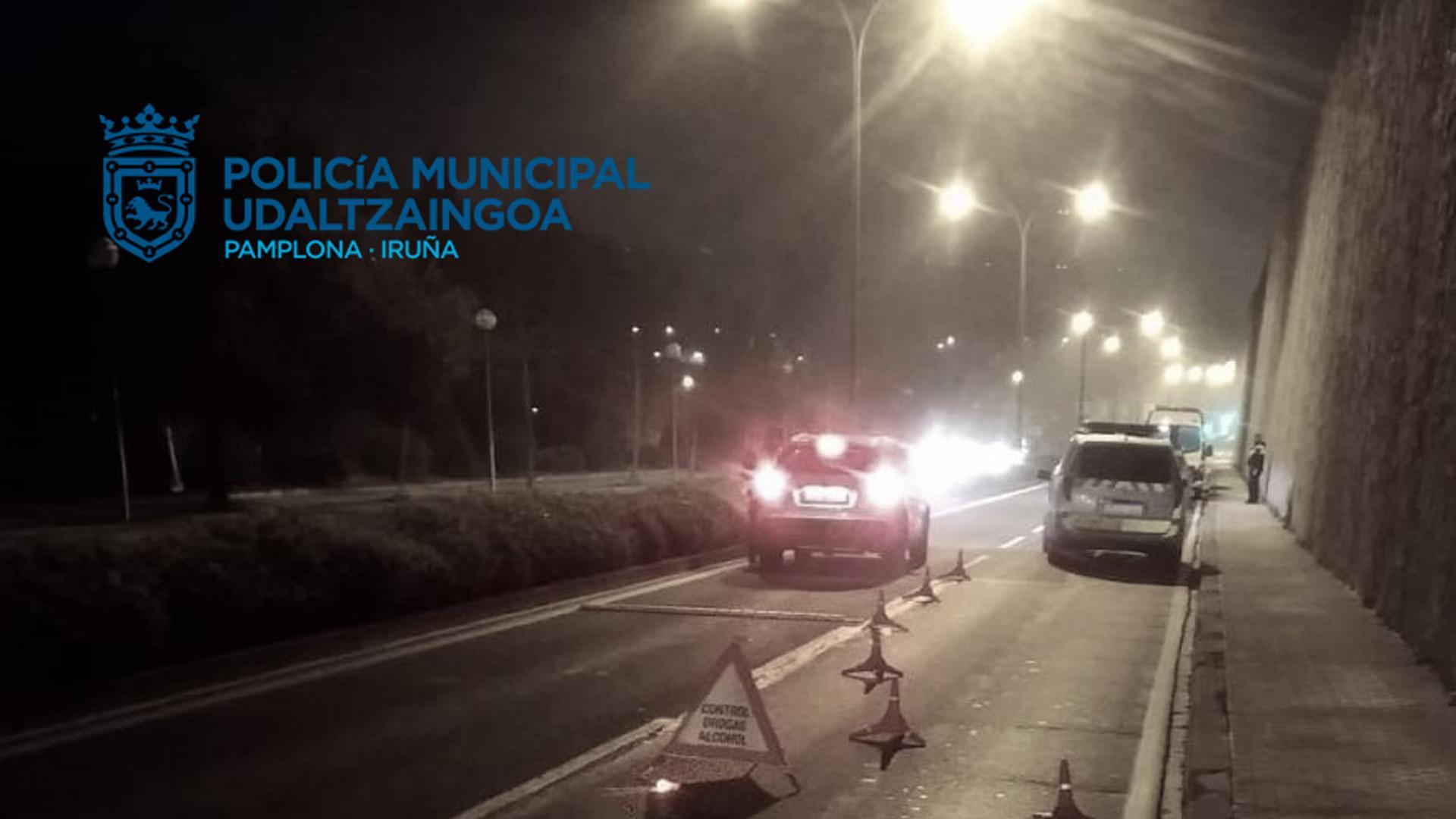 Control de alcoholemia de la Policía Municipal de Pamplona