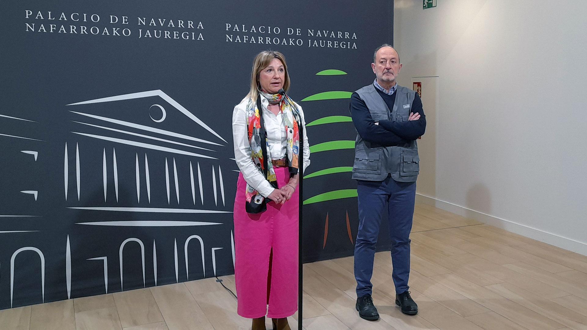 La directora general de Interior del Gobierno de Navarra, Amparo López, y el director del Servicio de Protección Civil y Emergencias, José Javier Boulandier