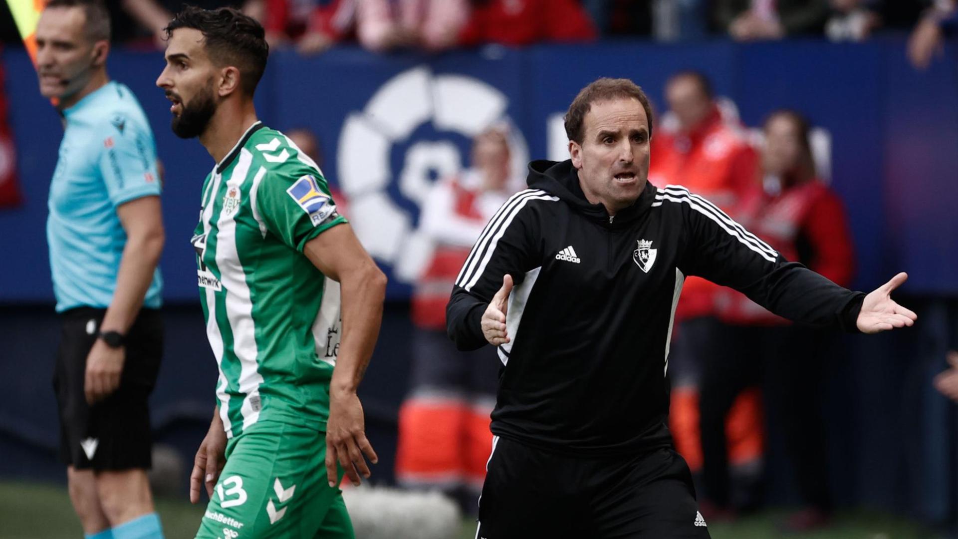 Jagoba Arrasate, en el partido Osasuna-Betis