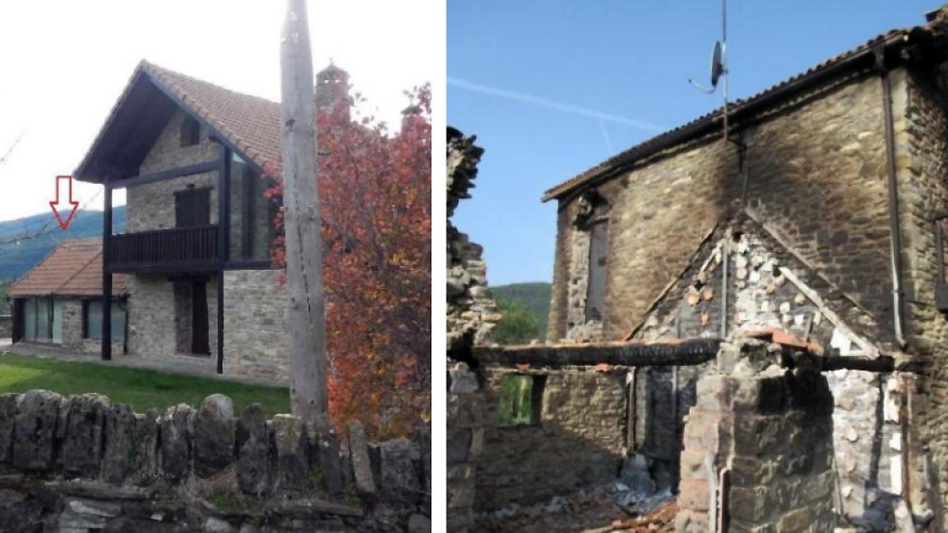 Estado del chalé antes y después del suceso