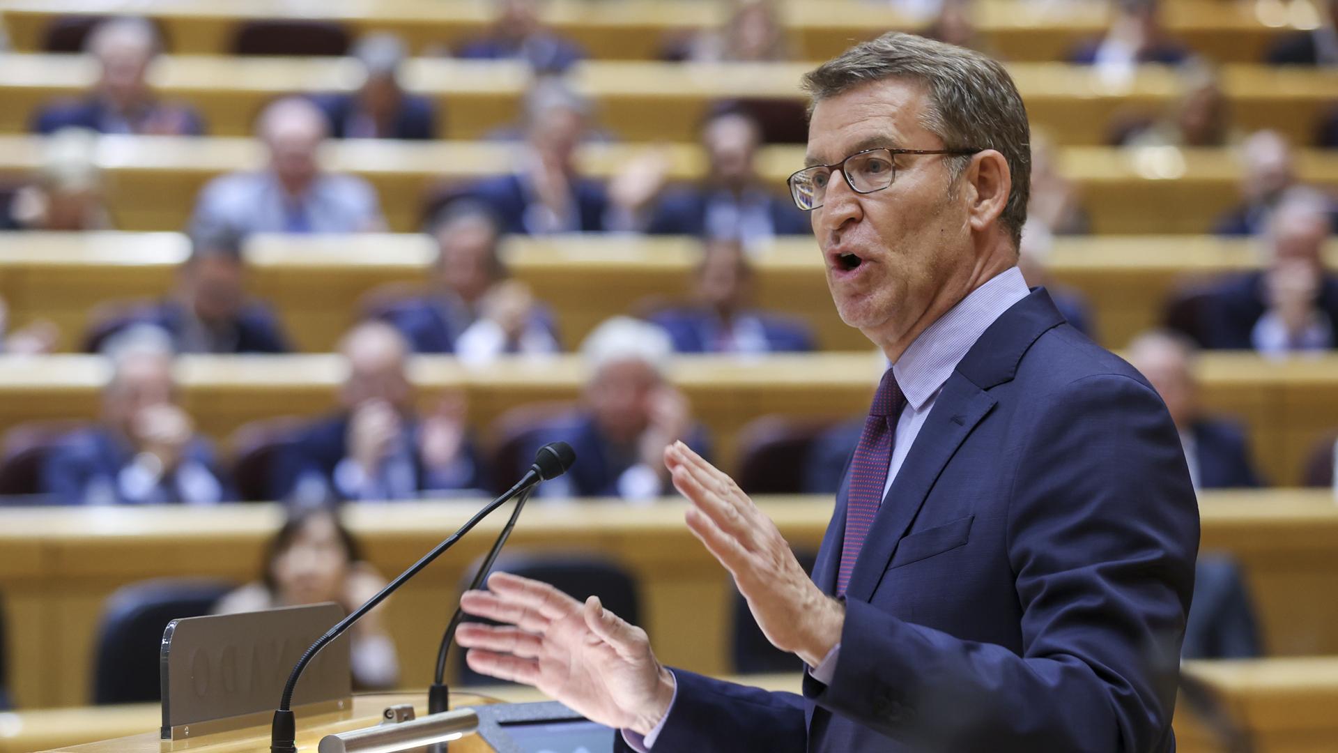Alberto Núñez Feijóo, este miércoles en el Senado