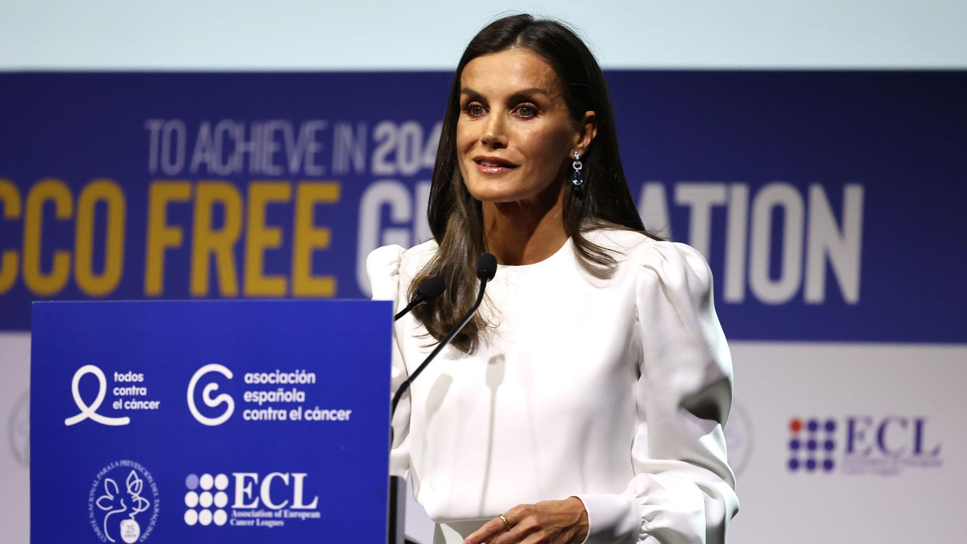 La Reina Letizia, durante la 9ª Conferencia Europea 'Tabaco o Salud'