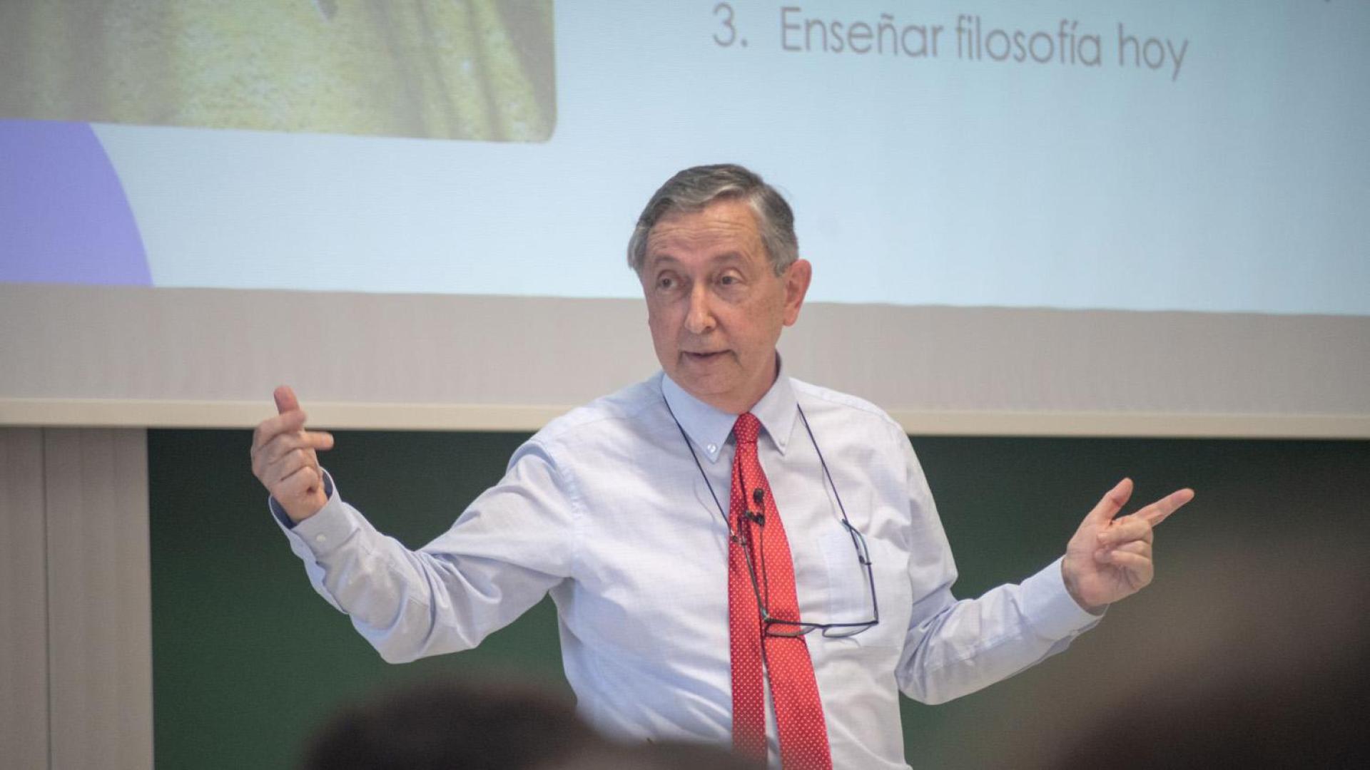 Jaime Nubiola, en su última clase en la Universidad de Navarra