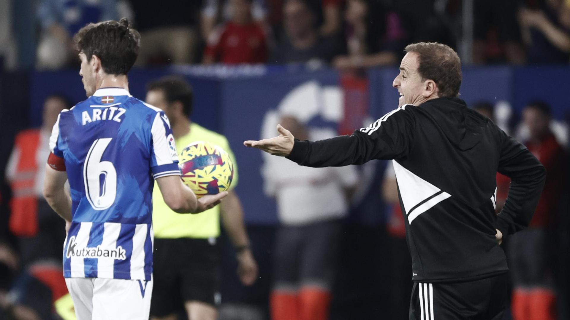 Jagoba Arrasate, en el partido contra la Real Sociedad