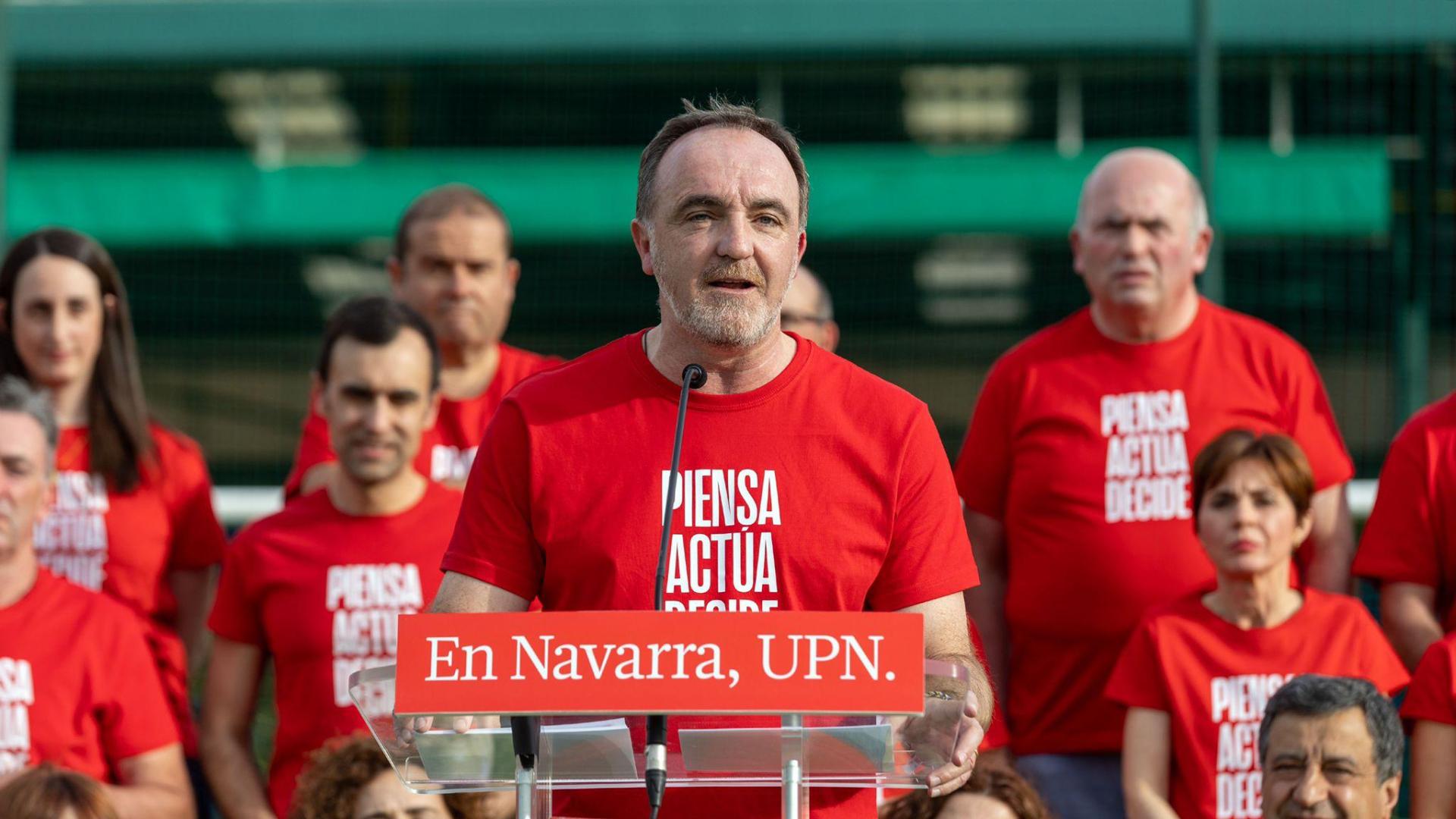 Javier Esparza, este miércoles en la presentación de la lista de UPN al Parlamento de Navarra