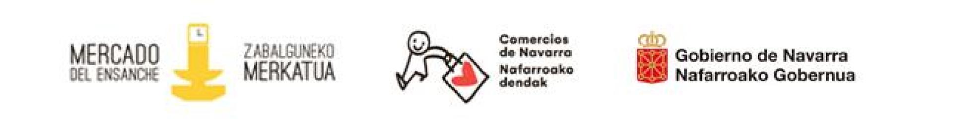 Logotipos de Mercado del Ensanche, Comercios de Navarra y Gobierno de Navarra
