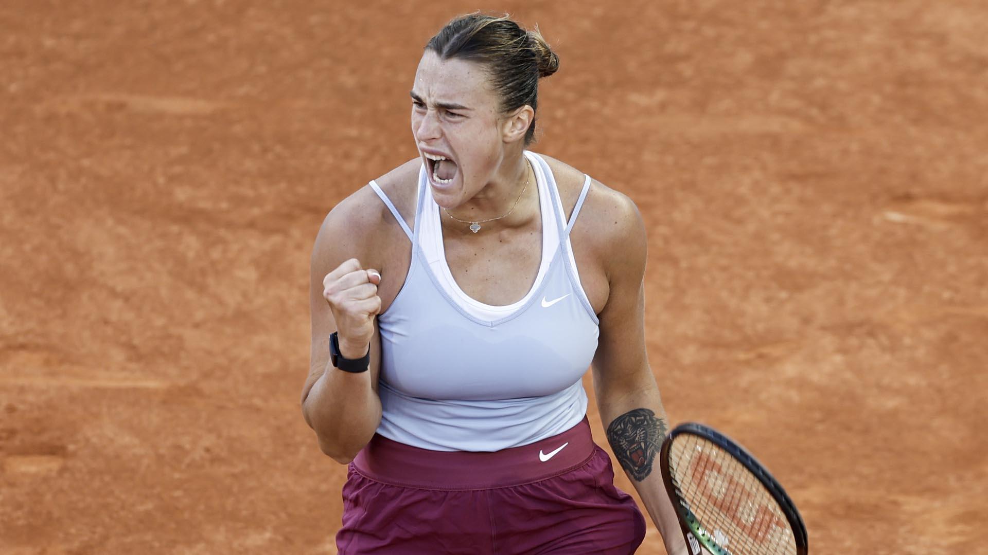Sabalenka celebra uno de los tantos