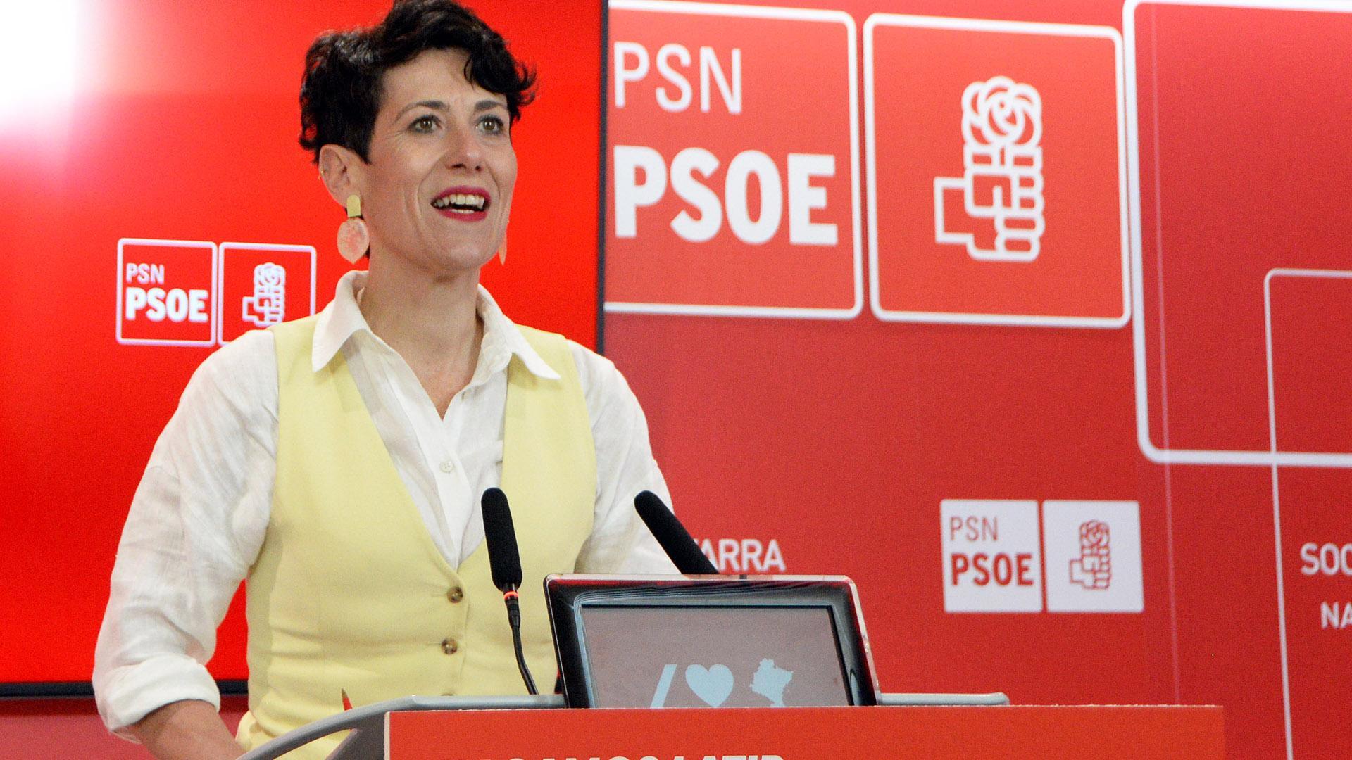 Elma Saiz, durante la presentación del programa del PSN para Pamplona