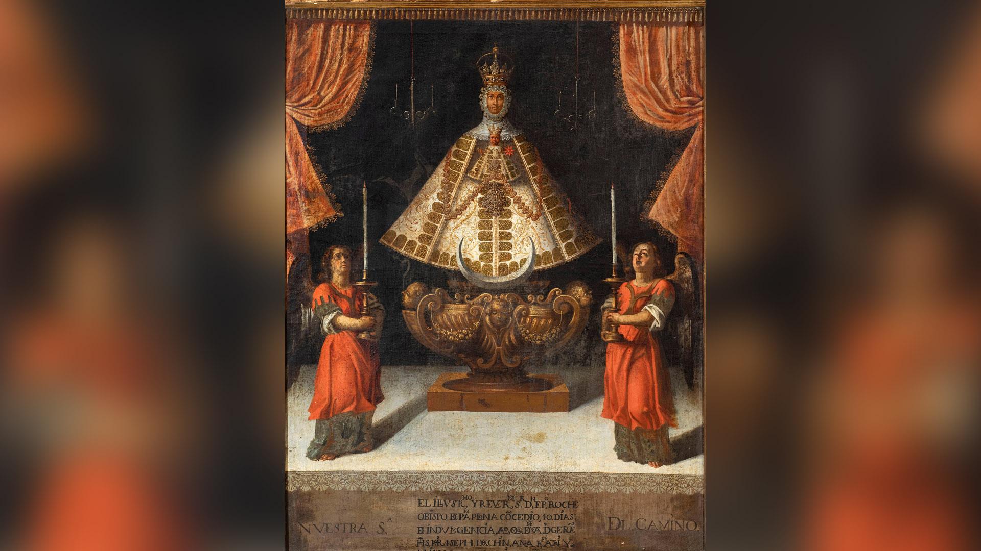 Trampantojo de la Virgen del Camino de 1675, en un lienzo de las Dominicas de la Calle Jarauta de Pamplona