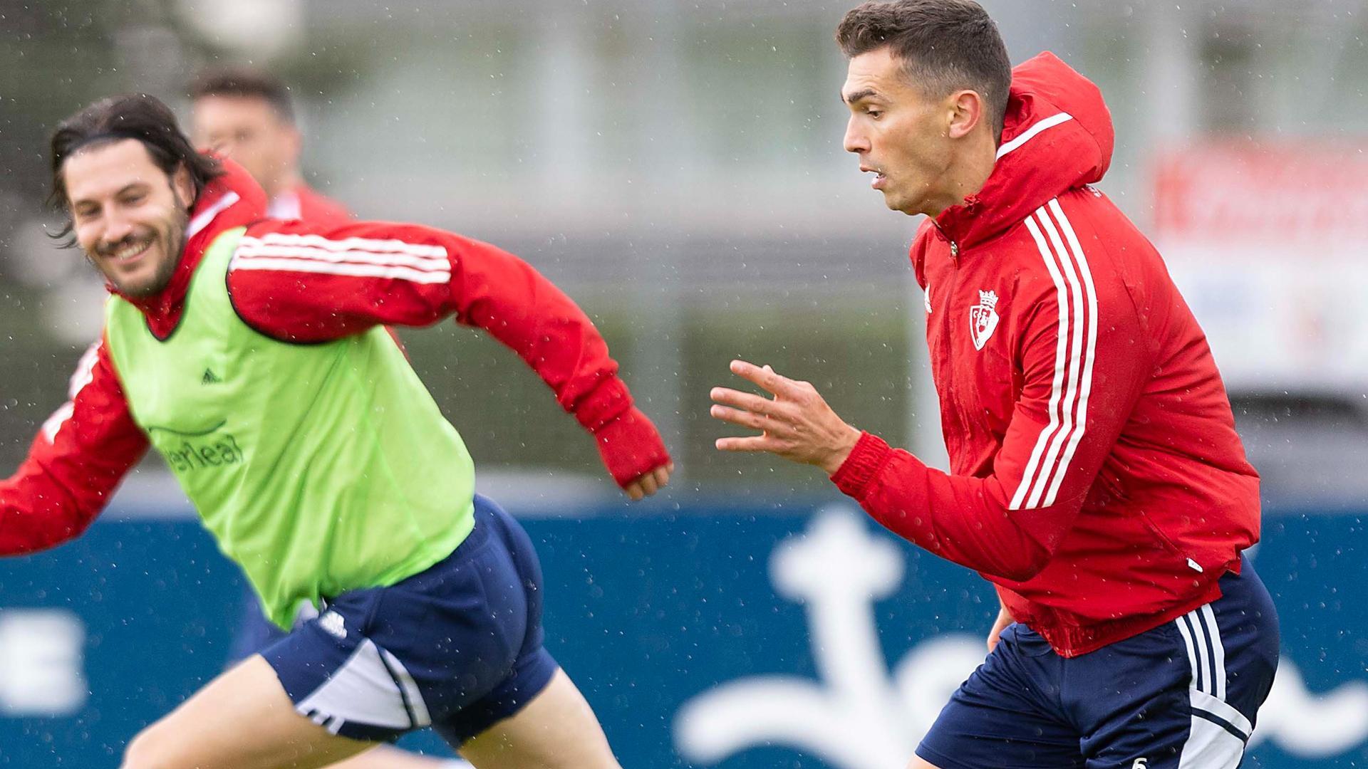 Juan Cruz y Torró, en el entrenamiento de este viernes
